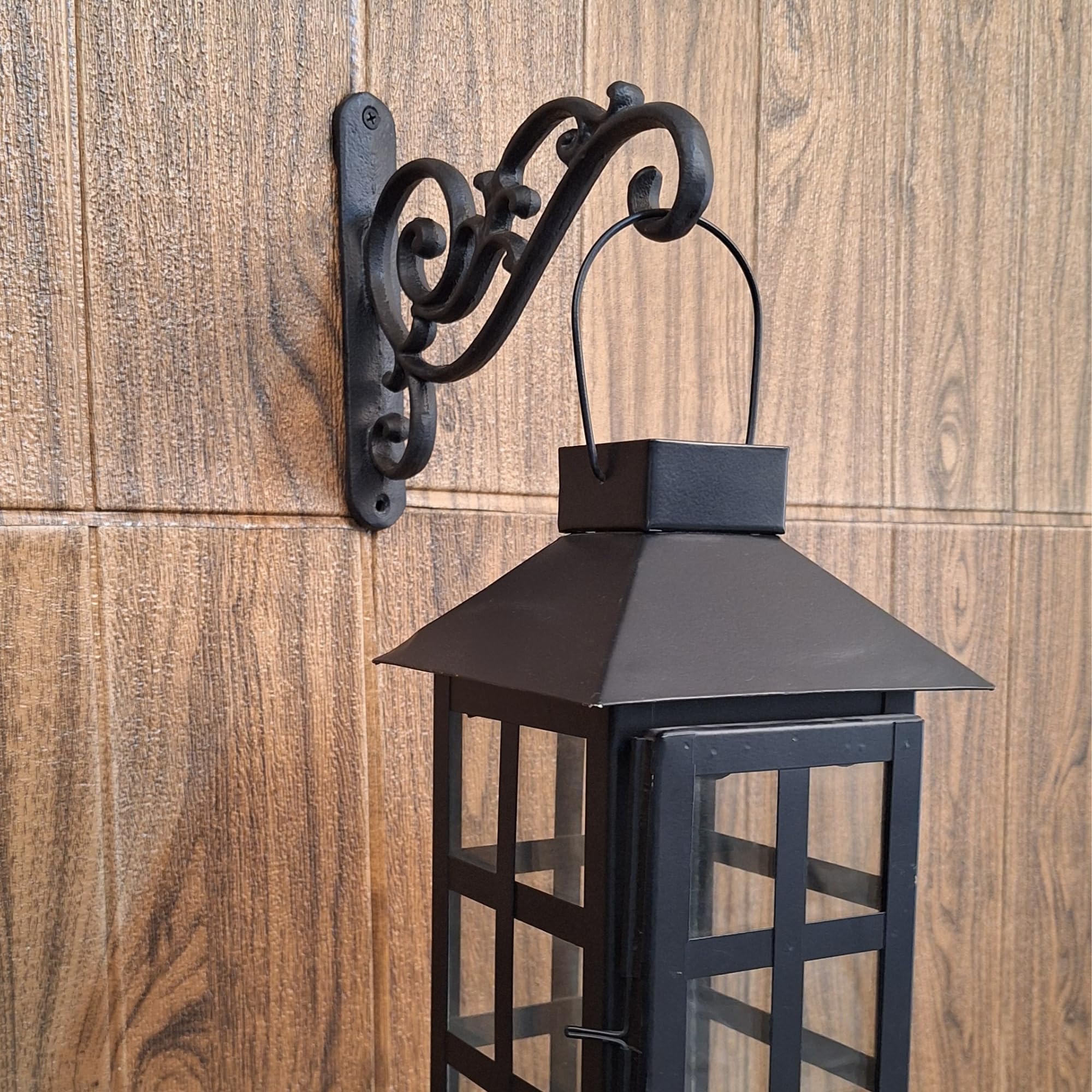 KREATIVE ART’S® Metal Plant Hangers for Balcony | Plant Holders for Home Decor, Bird Feeders, Planters, Lanterns, Cotton, Wind Chimes Indoor Outdoor, Black-(Pack of 2)-image-14