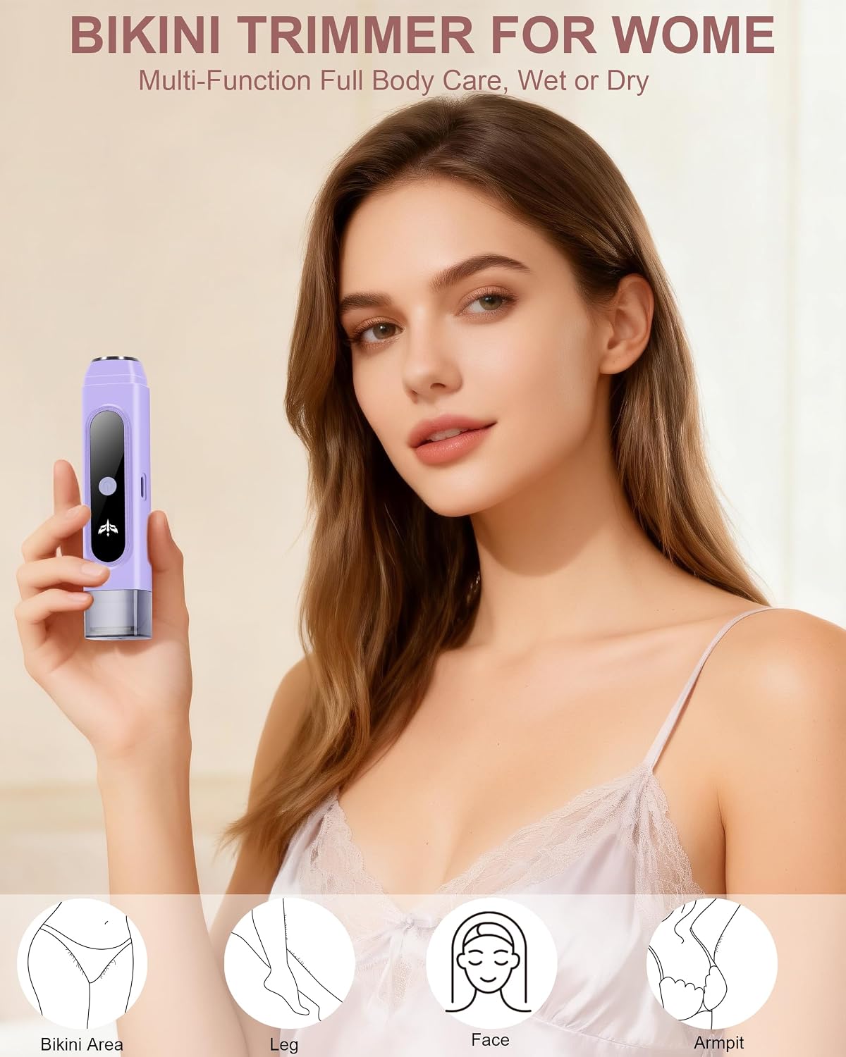 Bikini Trimmer for Women, Electric Waterproof Intimate Shaver image 2
