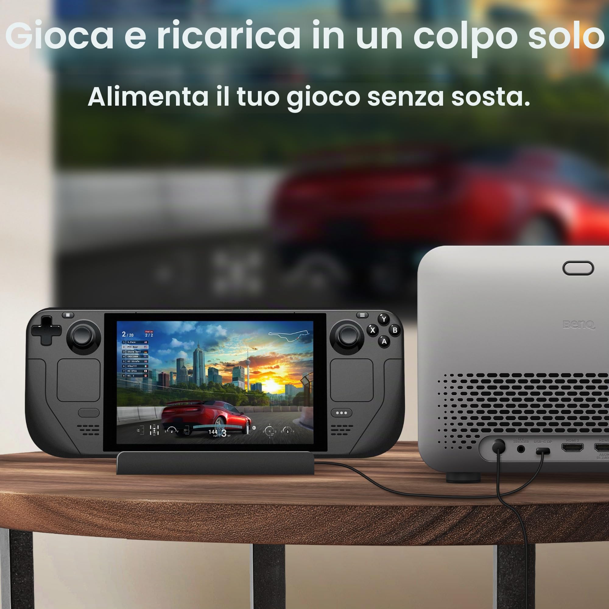 BenQ TK705STi Proiettore 4K HDR a Tiro Corto, 3000 ANSI Lumen, Google TV con Netflix, HDMI 2.1, Basso Input Lag, Schermo 150" per Home Cinema