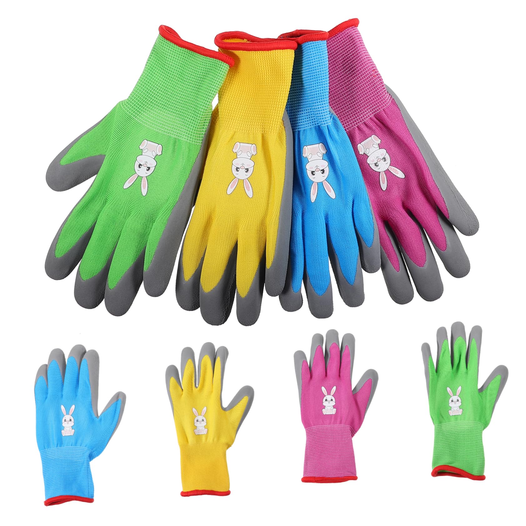 Gogogmee Garden Gloves 4 Pairs Cartoon Outdoor Sports Gloves for Digging Planting Cycling and Skating Wear Resistant Tear Resistant Available XXS