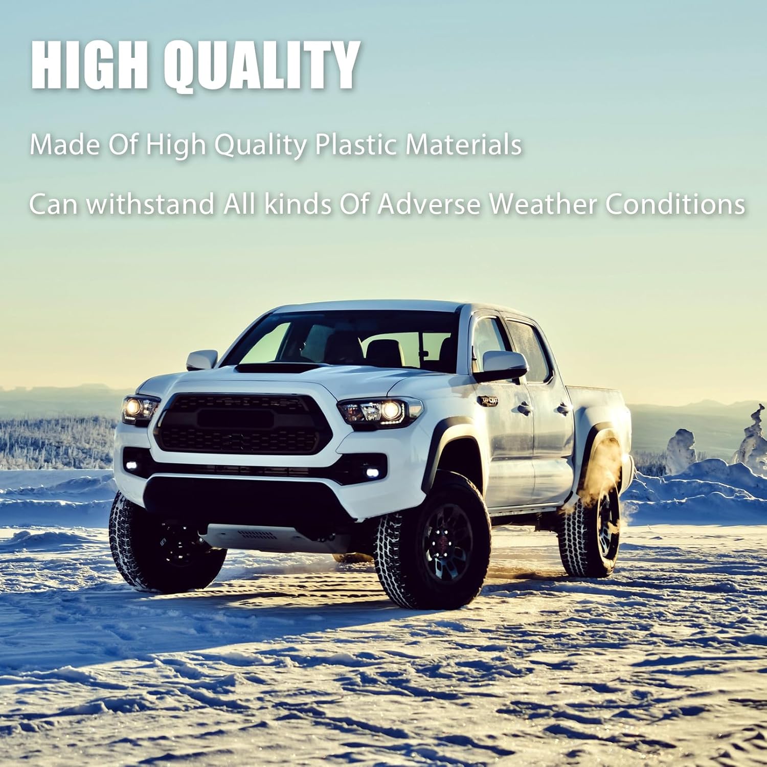 Bewild For Tacoma Front Bumper Grille With Accessories Fit For 2016-2022 Toyota Tacoma Front Hood Grill Replacement (Grille+Sensor Cover)