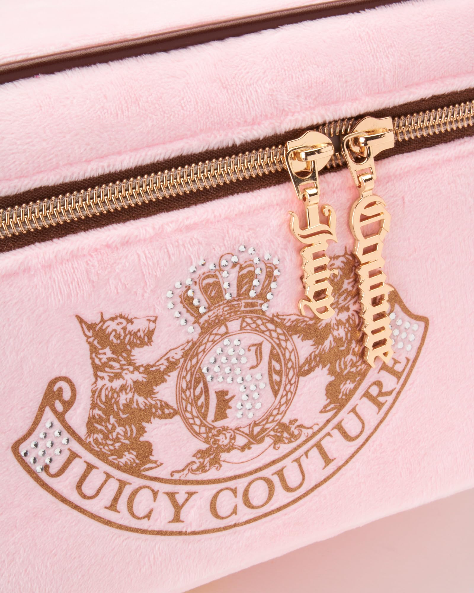 Juicy Couture Pink Velour Makeup Bag and Travel Toiletry Organizer