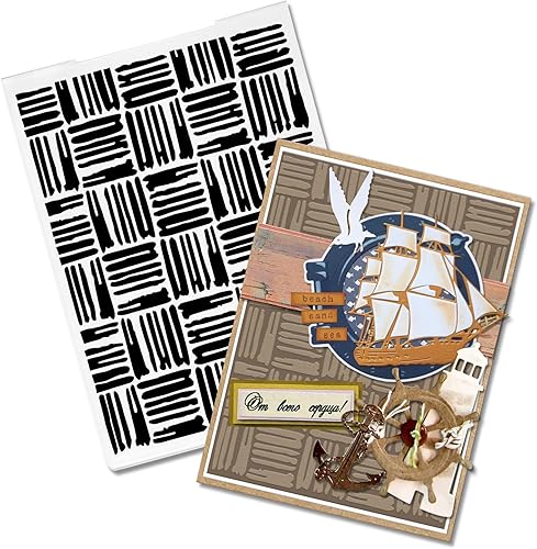 Vista 20 de Threetols Carpeta de relieve con impresiones texturizadas en 3D, carpeta de relieve de fondo de puntos para hacer tarjetas, marco de línea, álbum