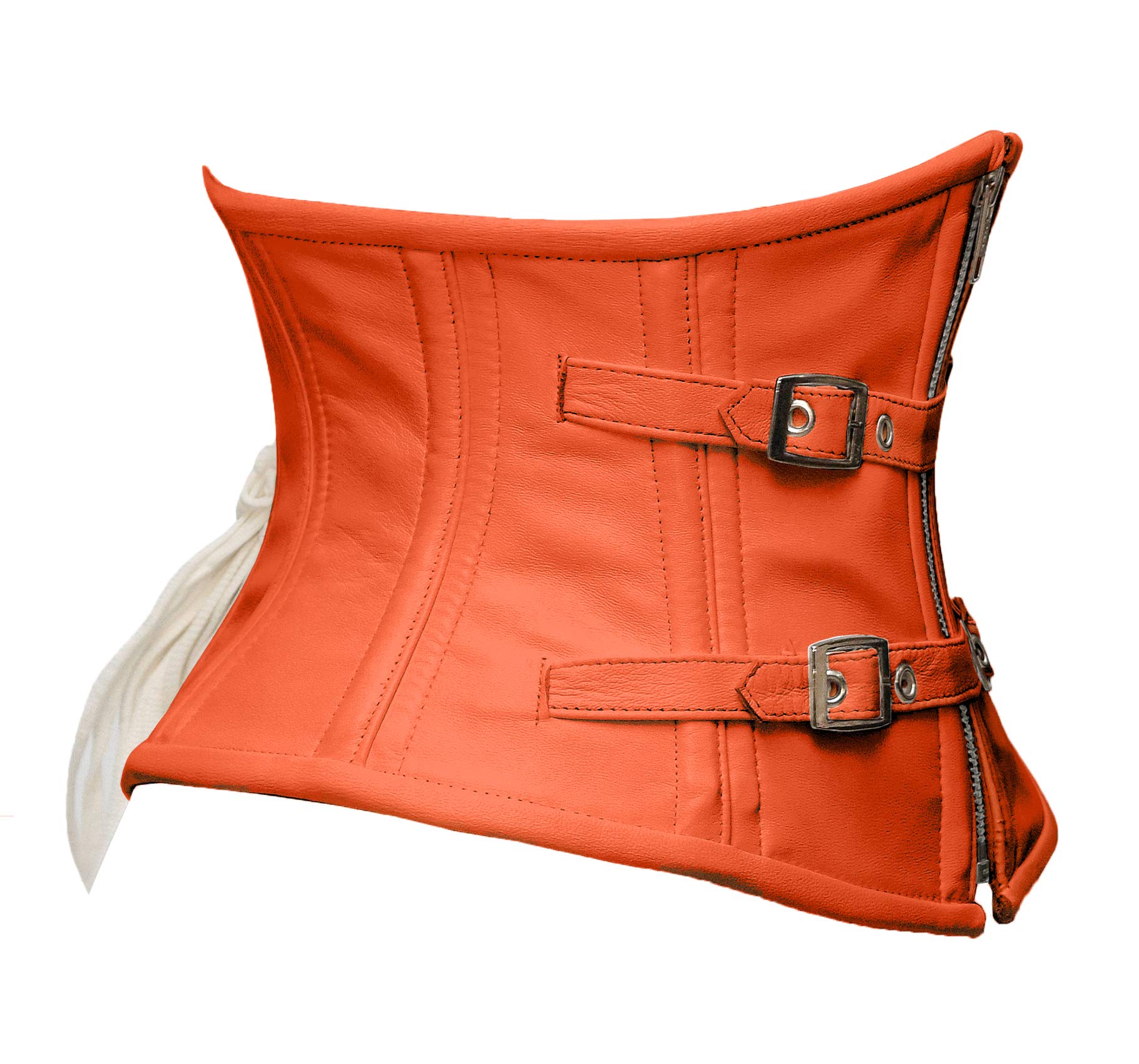 Heavy Duty 18 Double Steel Boned Waist Training Genuine Leather Underbust Tight Shaper Corset #8705-LE