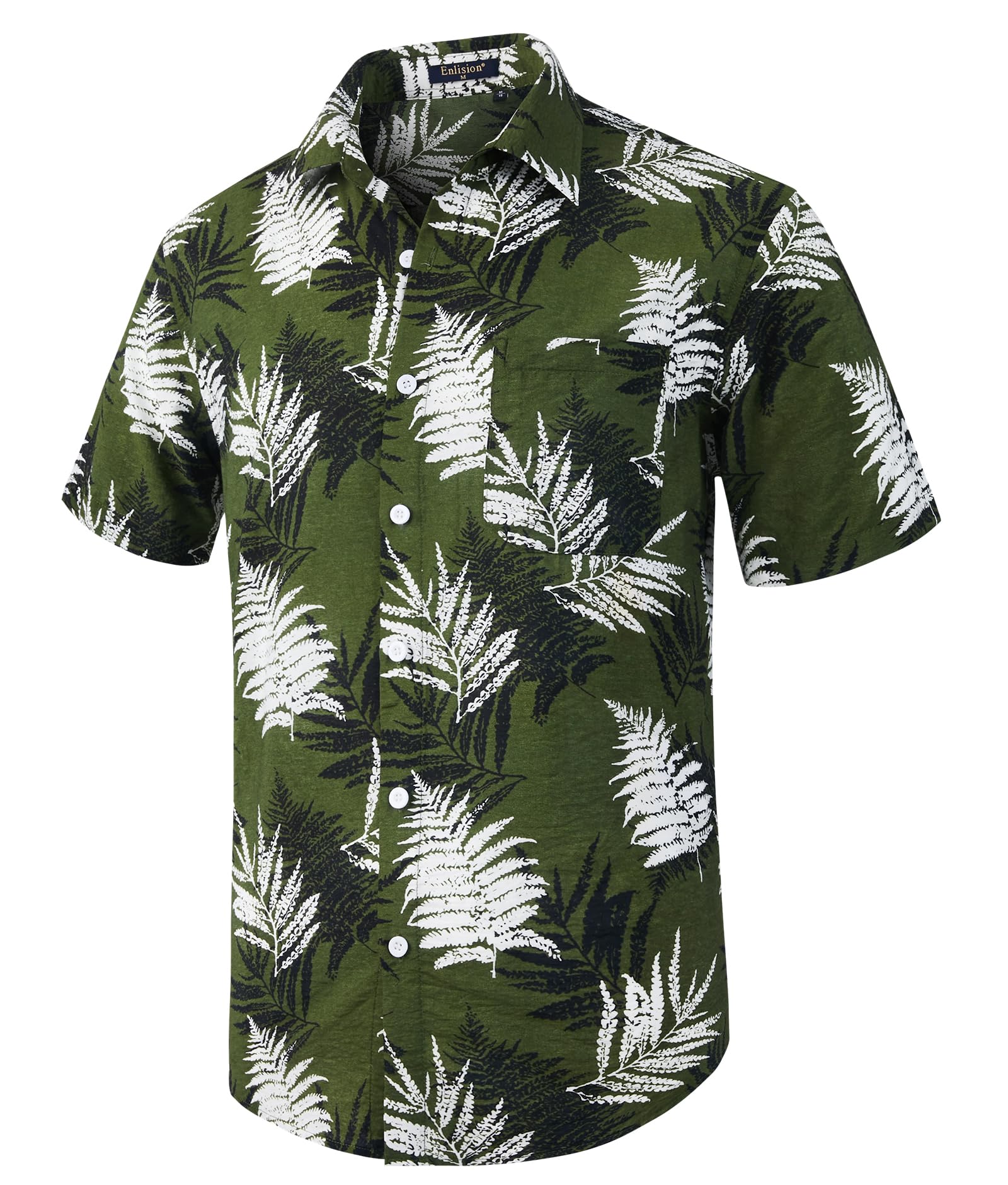 Enlision Camisa Hawaiana Hombre Manga Corta Camisas Flores Funky Camisas Estampadas Verano Casual Camisa Playa con Bolsillo S-4XL