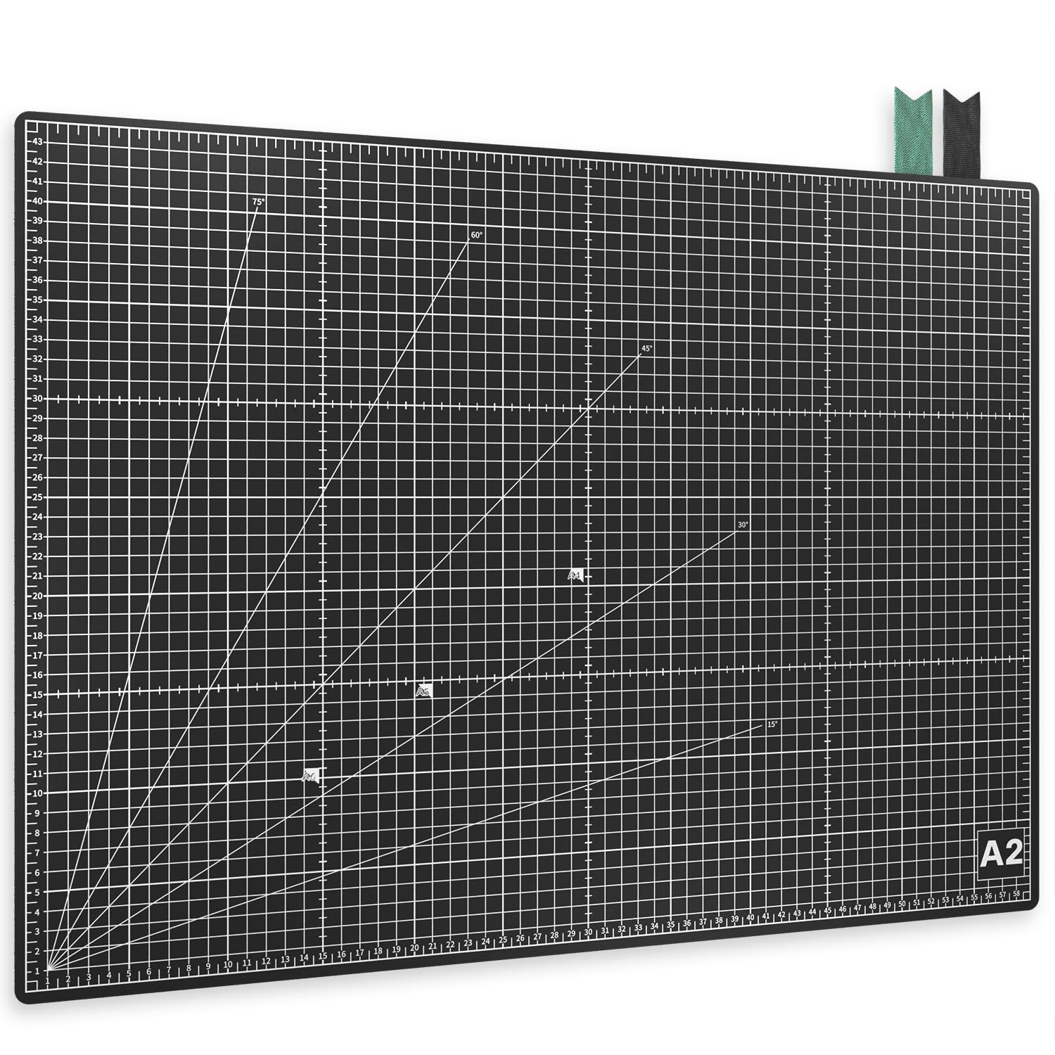 Acropaq Black Cutting Mat A2 - Self-Healing, 5 Layers Of Protectoin For Your Furniture, With Grids And Angle Markings On Both Sides, - Craft Mat, Cutting Mat And Painting Mat