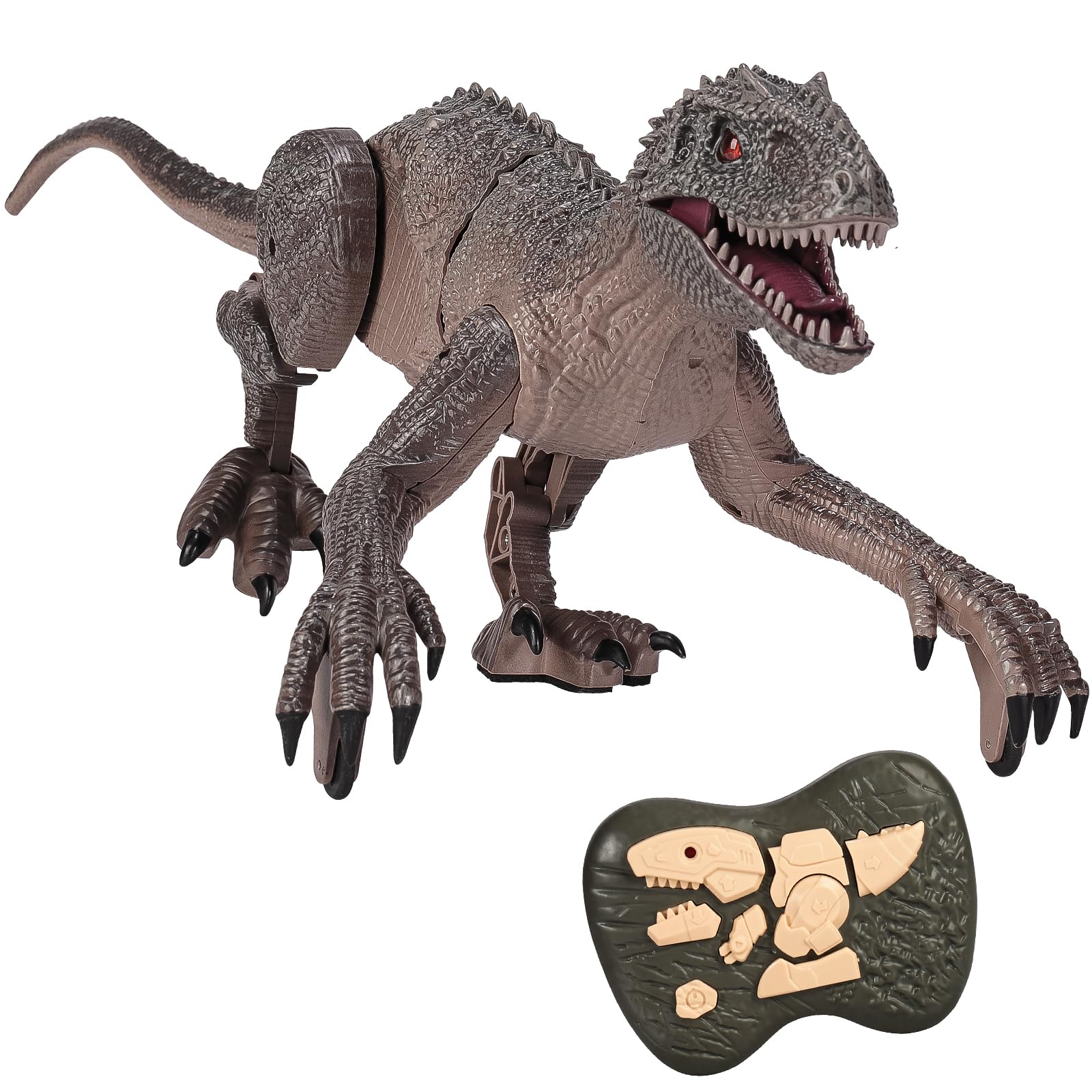 Kizmyee Jouet De Dinosaure, Dinosaure Télécommandé Pour Enfants Vel Realiste Avec Marche Rugissement Yeux Brillant Amz B
