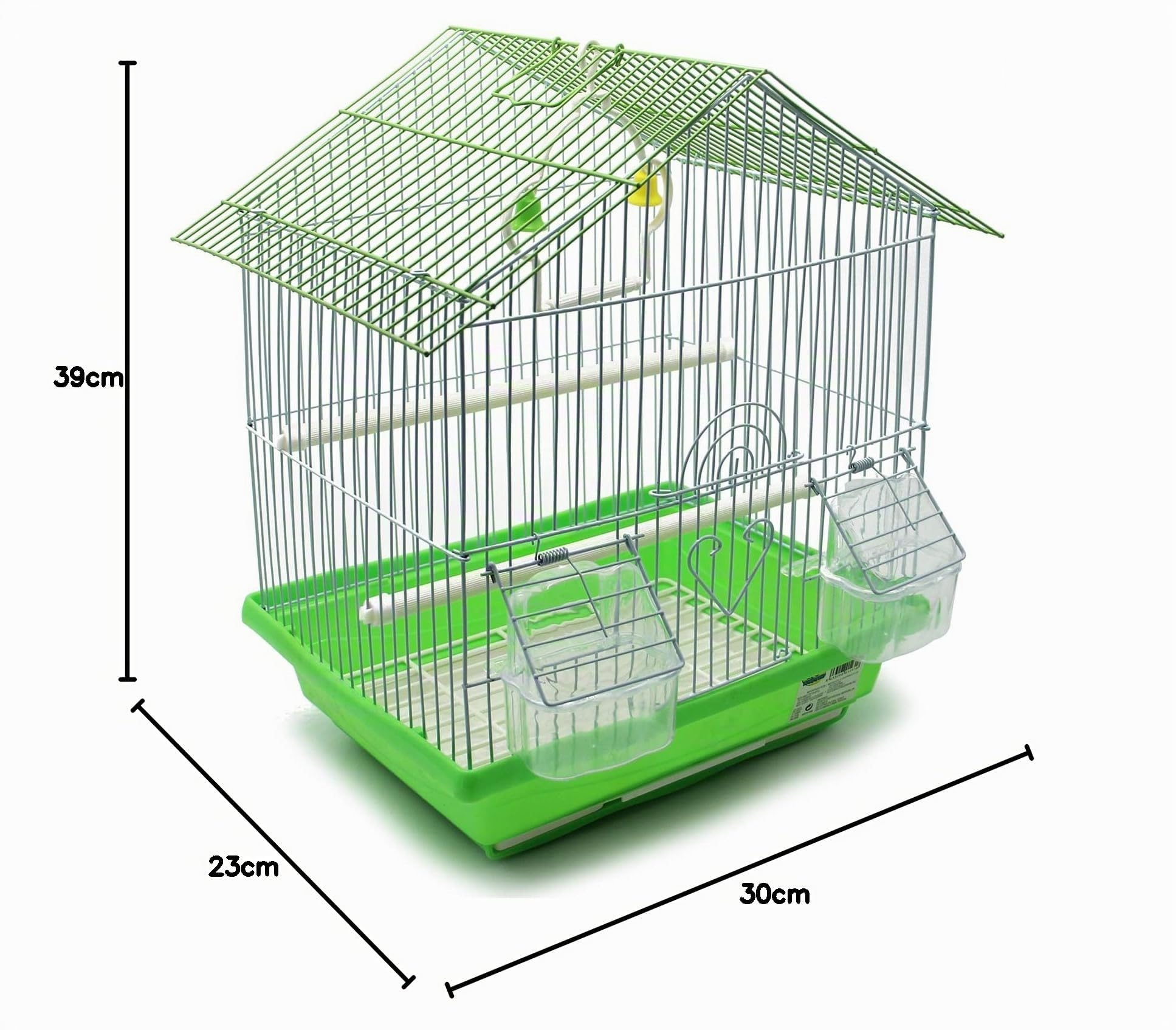 BPS Cage à Oiseaux Volière Perruche Canaris avec Mangeoire Abreuvoir Saltado Perchoirs pour Repos Couleur Aléatoire 23x30x39 cm BPS-1231