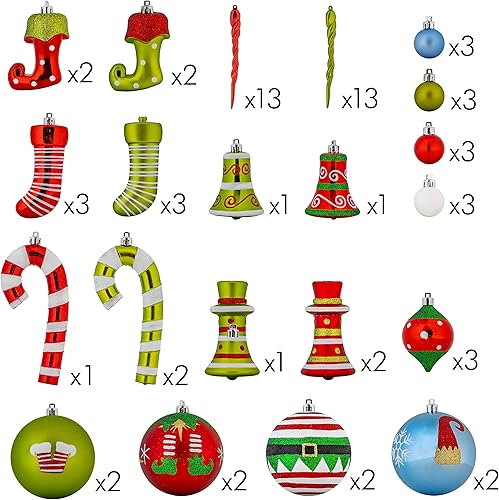 Miniatura 6 de R N' D Toys Juego de adornos de elfo, bolas inastillables y adornos colgantes de elfos para interior o exterior, fiesta de vacaciones, decoración