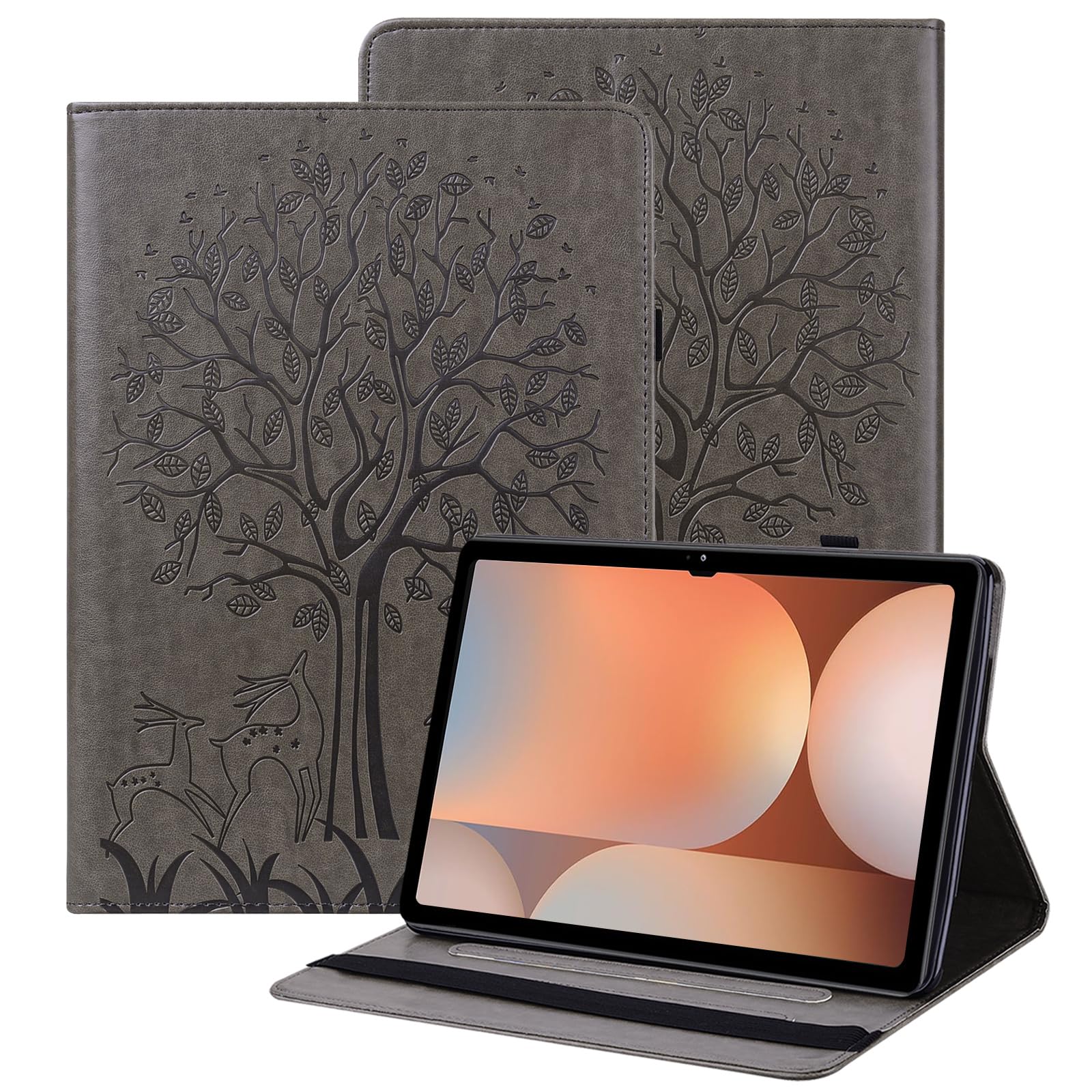 BOLELAW Hülle für Samsung Galaxy Tab A7 Lite 8.7 Zoll 2021(SM-T220/T225) mit Stift und Stifthalter, Kartenschlitz Standfunktion Flip Schutzhülle für Samsung Tab A7 Lite Tablet Hülle, Gray