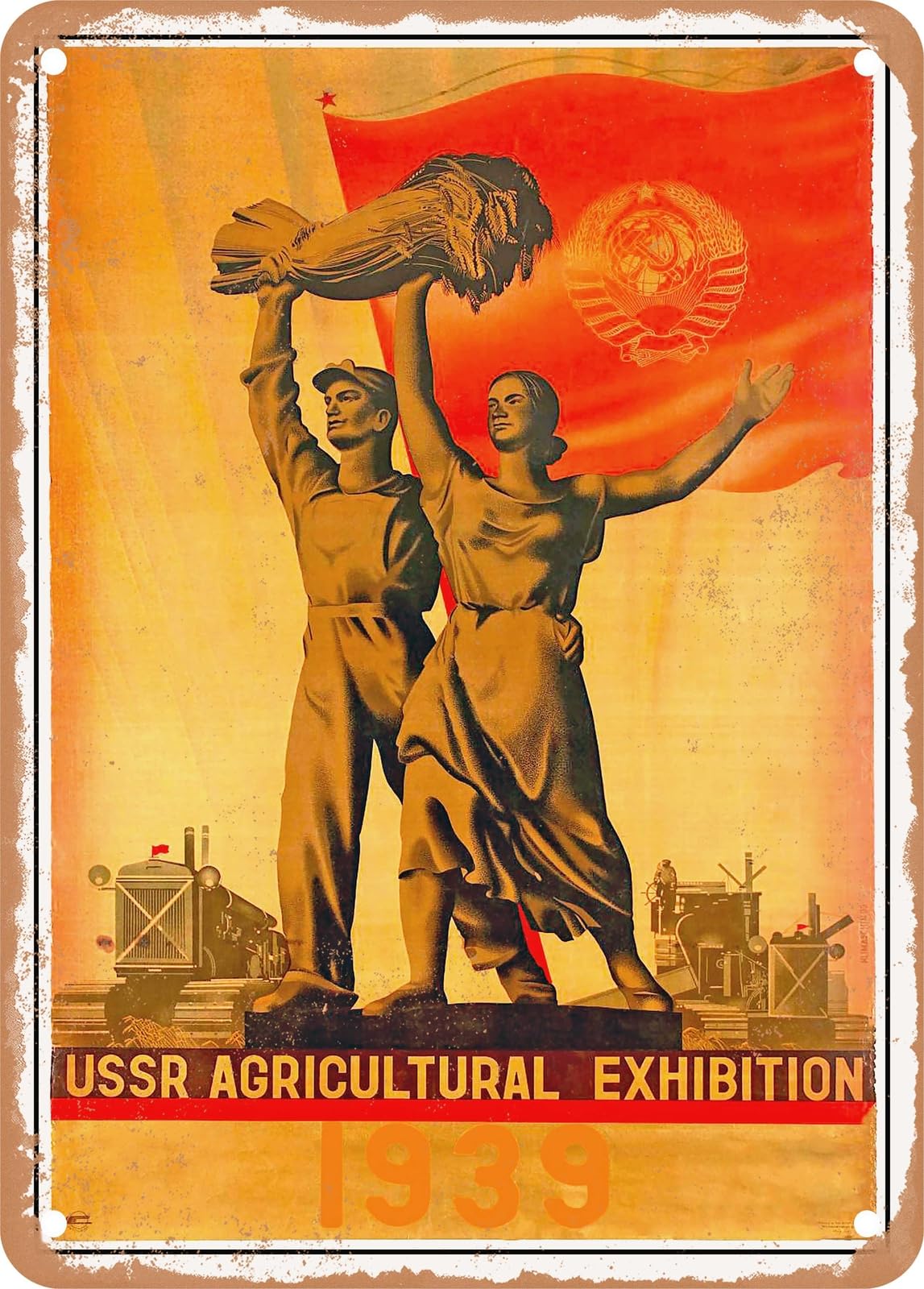 Miaomansenstore Metal Sign - 1939 Ussr Agricultural Exhibition Vintage Ad Home Decor