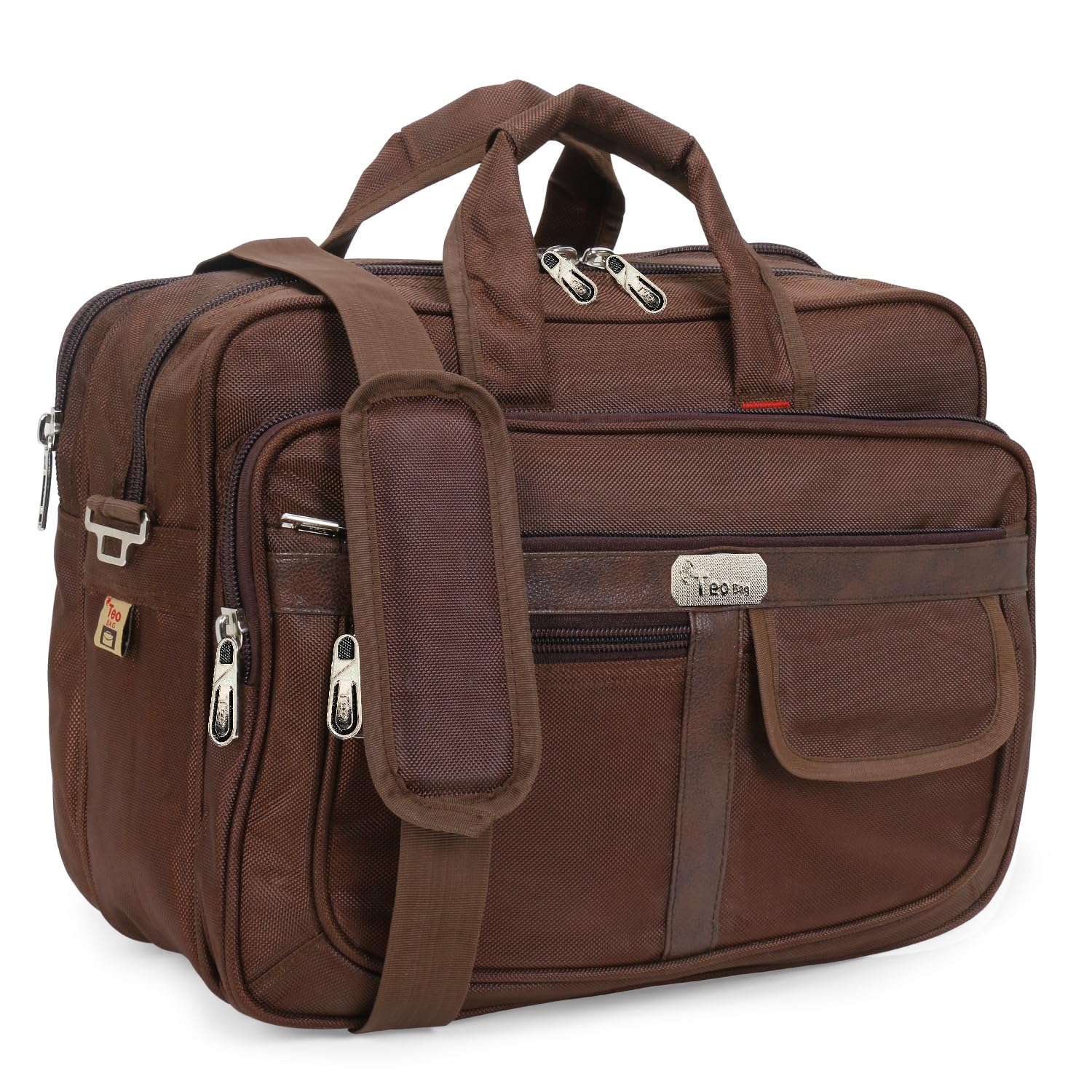 23 Ltrs, 14 Inch Polyester Multipurpose Messenger Bag For Mechanics, Electrician & Technician/Tool Bag/Shoulder Bag, office Bag with 7 Pockets & Compartments - Brown-image-43