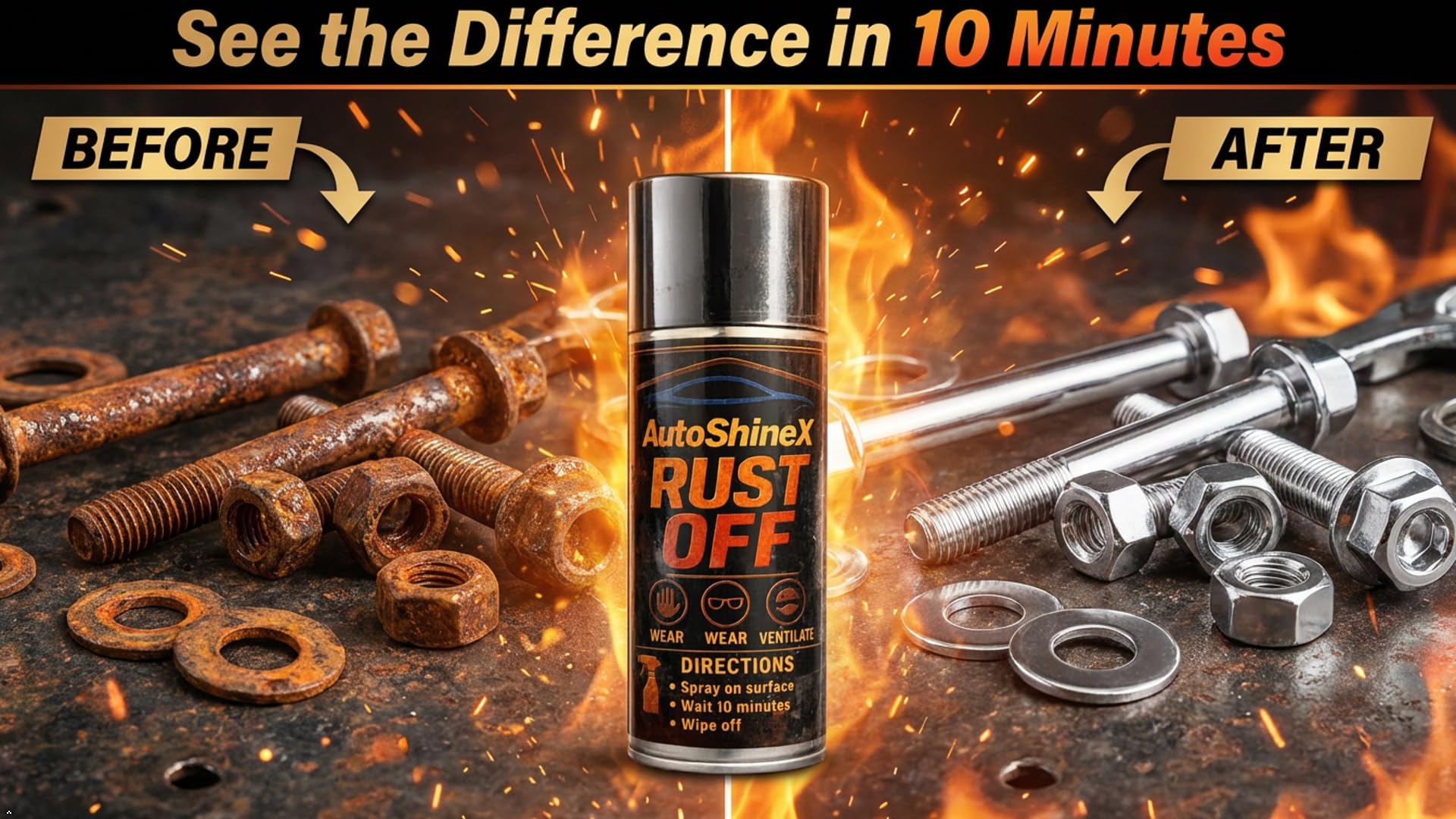 salsation ★トップス★RUST★サイズS AutoShineX Rust Off Spray 400ml | Removes Rust, Stains & Corrosion