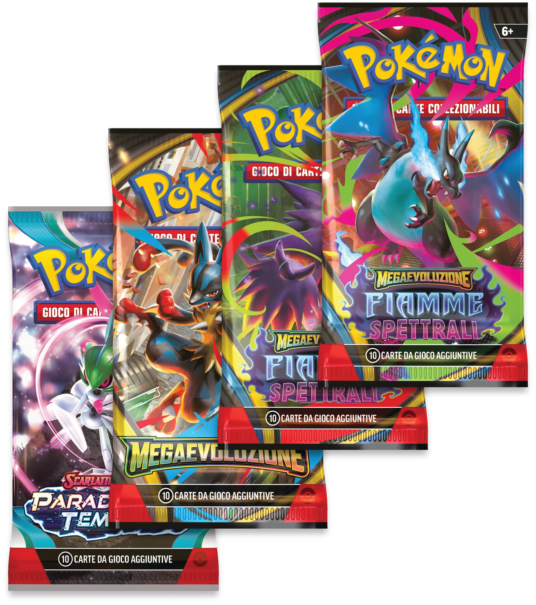 Pokémon: scatola da collezione Mega Charizard/Mega Charizard Y-ex del GCC Pokémon (quattro buste di espansione e una carta promozionale olografica), Edizione in Italiano
