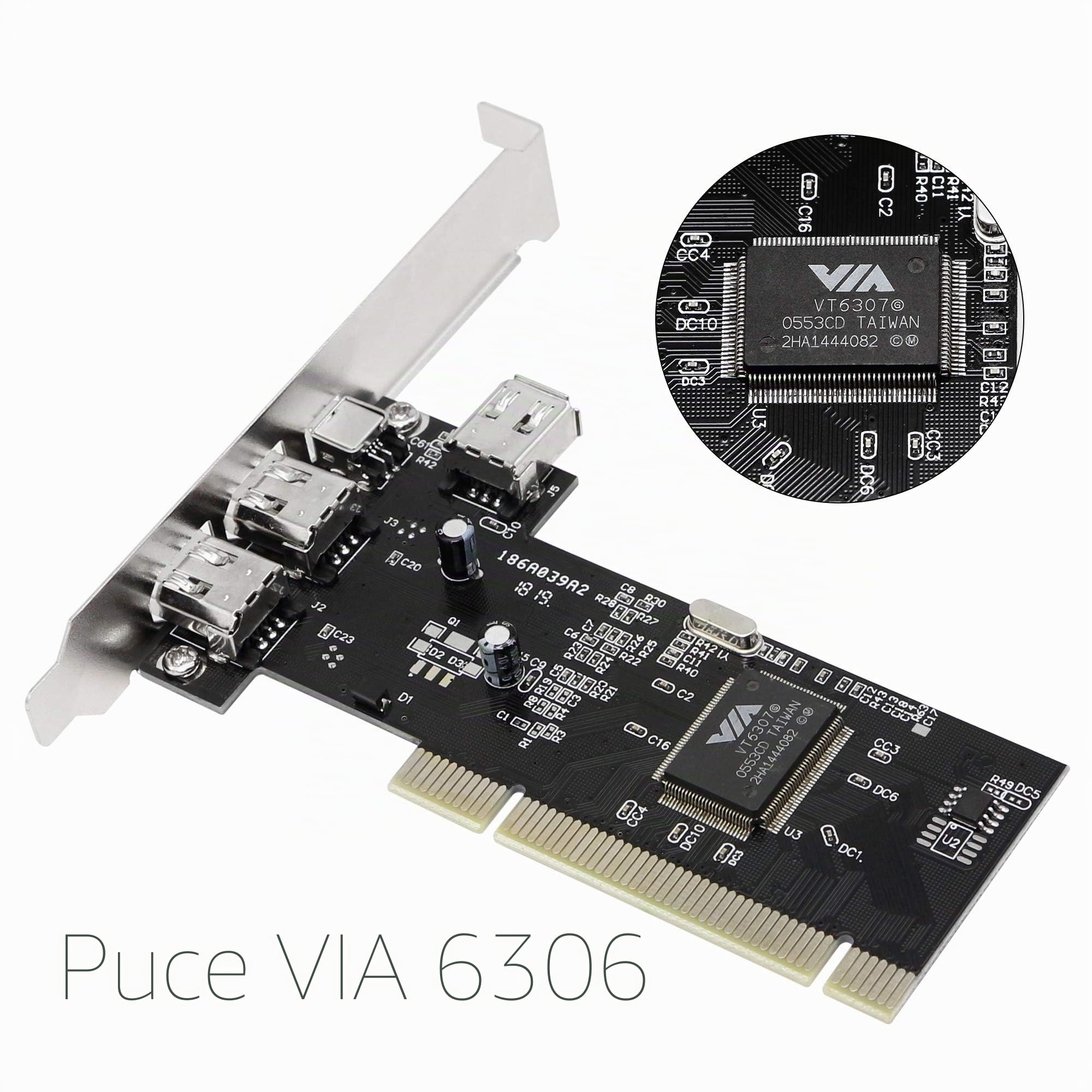 CERRXIAN Carte contrôleur PCI Firewire 3 ports IEEE 1394 pour PC de bureau