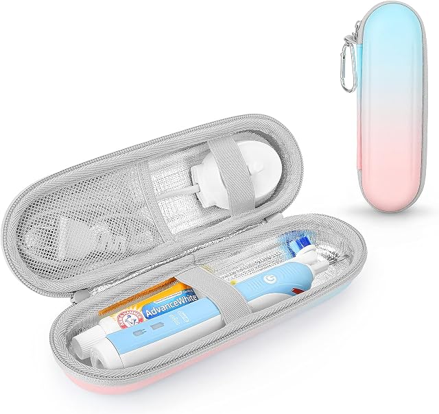 Etui podróżne, elektryczna szczoteczka do zębów Braun Oral B Pro 1/2 2900, 2000, 2500, 200, 750, SmartSeries, Smart 4 z akcesoriami do przechowywania, przenośna twarda obudowa, etui podróżne (gradient)