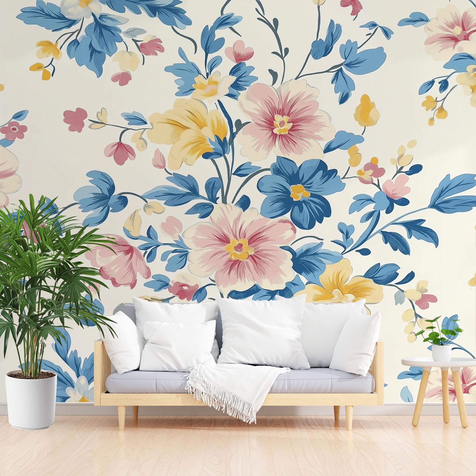 Papier peint floral bohème vintage pour créer un cocon poétique dans la chambre enfant