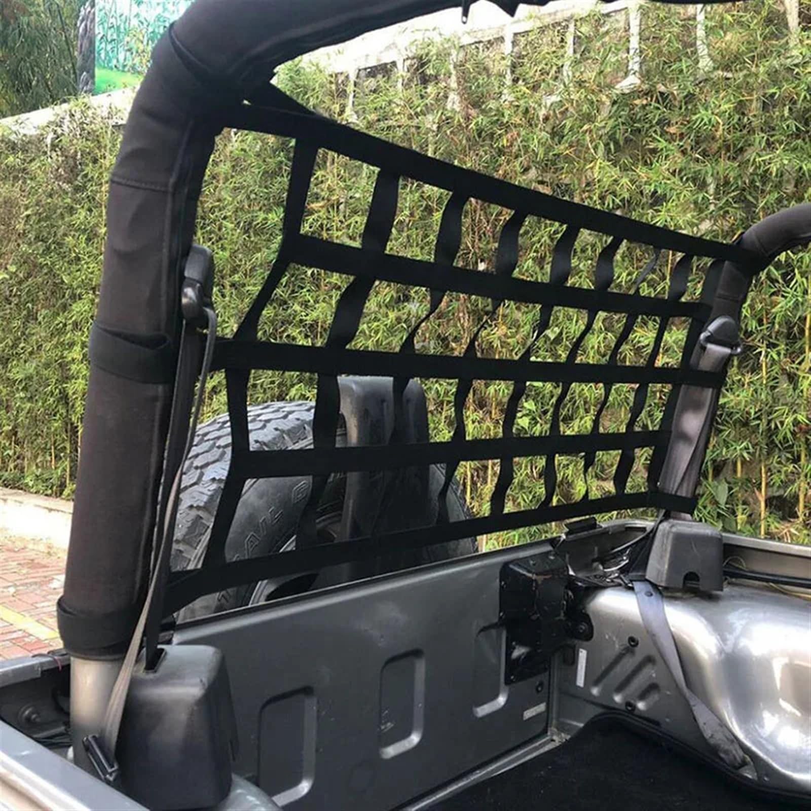 Porte-Bagages Voiture Filet Chargement pour Fenêtre Arrière Filet Rangement Supplémentaire pour Hamac pour Jeep pour Wrangler JL JK TJ YJ Barres de Toit