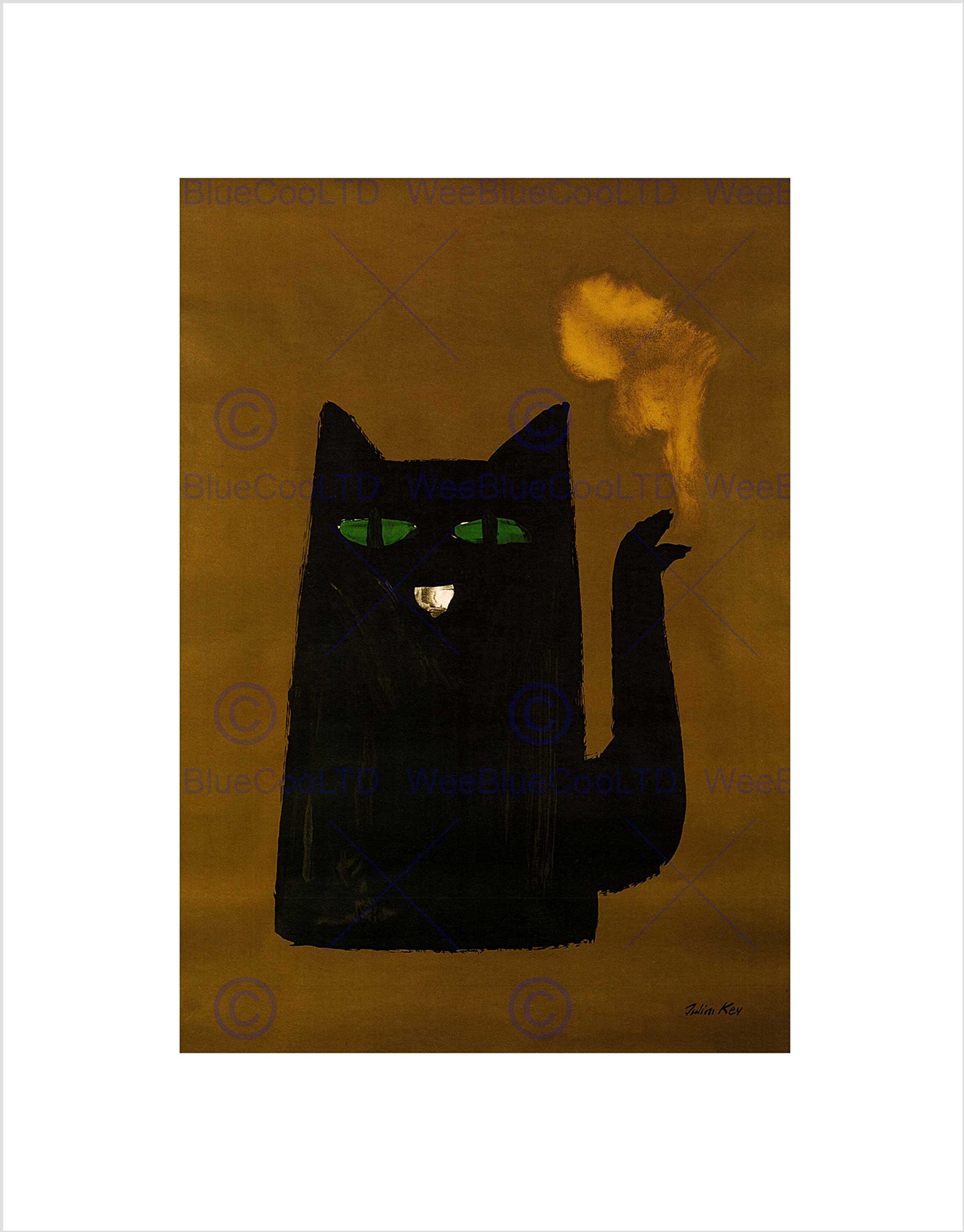 Wee Blue Coo Advert Black Cat Kettle Belgium Art Picture Wall Art Print