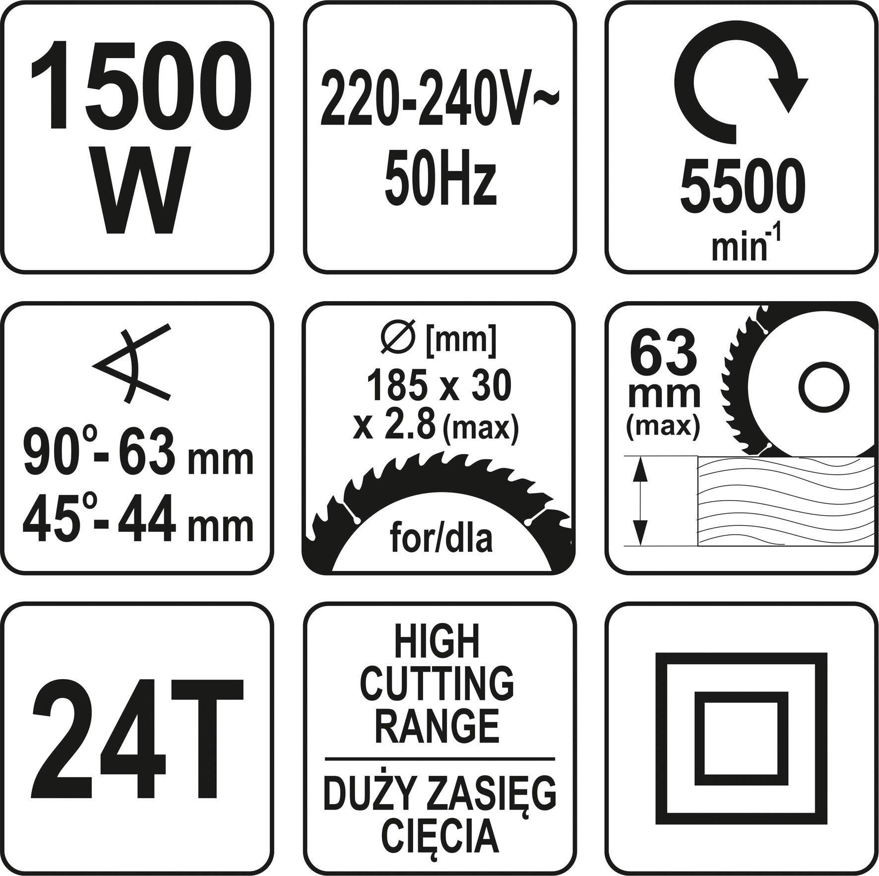 Yato, 230 V, czerwony, 185 mm