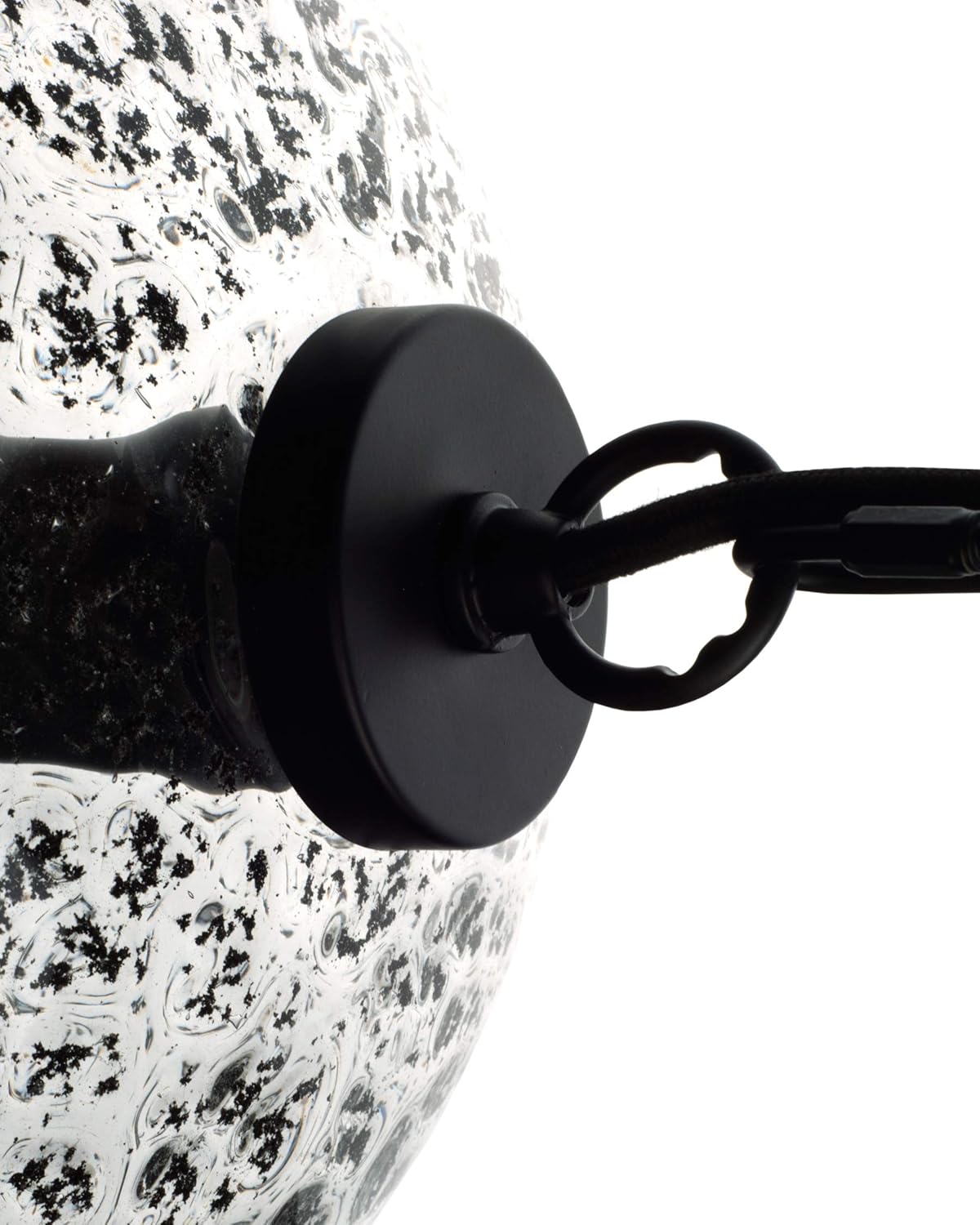 Suреr Brаndѕ CASAMOTION Pendant Lighting Fixtures Hand Blown Glass Drop Ceiling Lights Farmhouse Kitchen Island Hanging Black Seeded Large Globe Dining Room Bar Area Over Sink Clear 13 inch