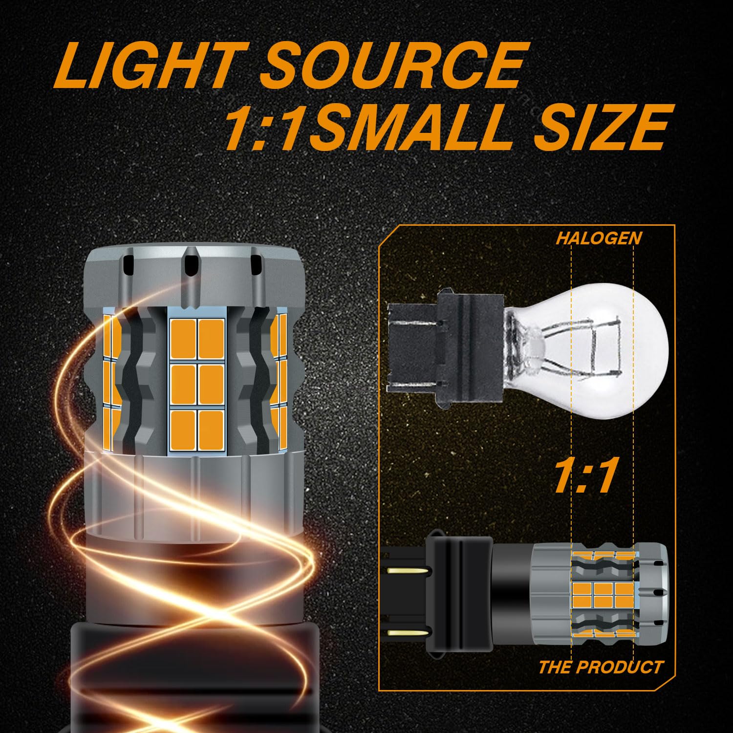 2 sztuki 3157 bursztynowa żarówka sygnałowa LED, 4157 3057 3157A 3457 4057 T25 P27/7W CANBUS bezbłędna wymiana żarówki Anti Hyper Flash Super Bright 30-SMD 25W 4000LM