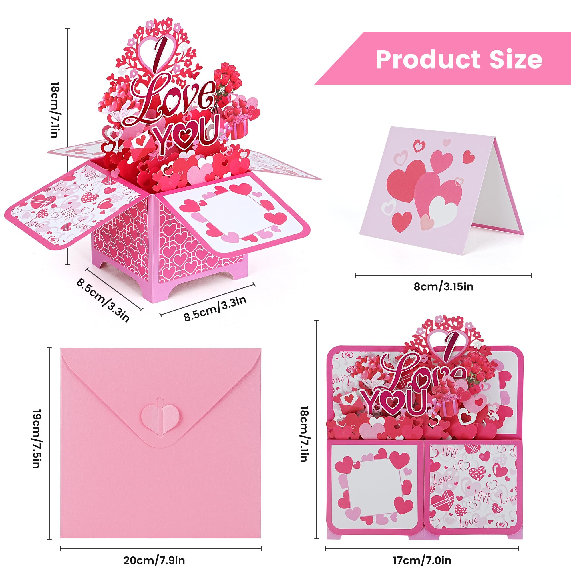 Giiffu I LOVE YOU Pop Up Card, 3D Greeting Card for Valentines Day, Handmade  Valentines Gift for Wife, Girlfriend, Mom, 3D Popup Greeting Cards with  Note Card and Envelope – BigaMart, image size:2000x2000