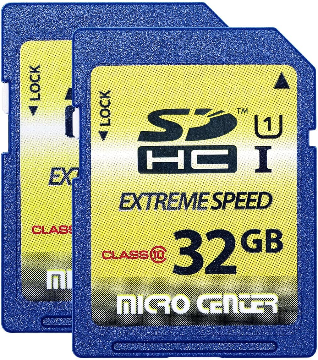 INLAND 32GB Class 10 SDHC Flash Memory Card Standard Full Size SD Card USH-I U1 Trail Camera by Micro Center (2 Pack)