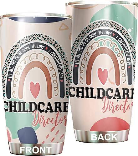 Vaso de acero inoxidable de 20 onzas para director de cuidado infantil, regalos divertidos para director de guardería, a granel para cumpleaños,