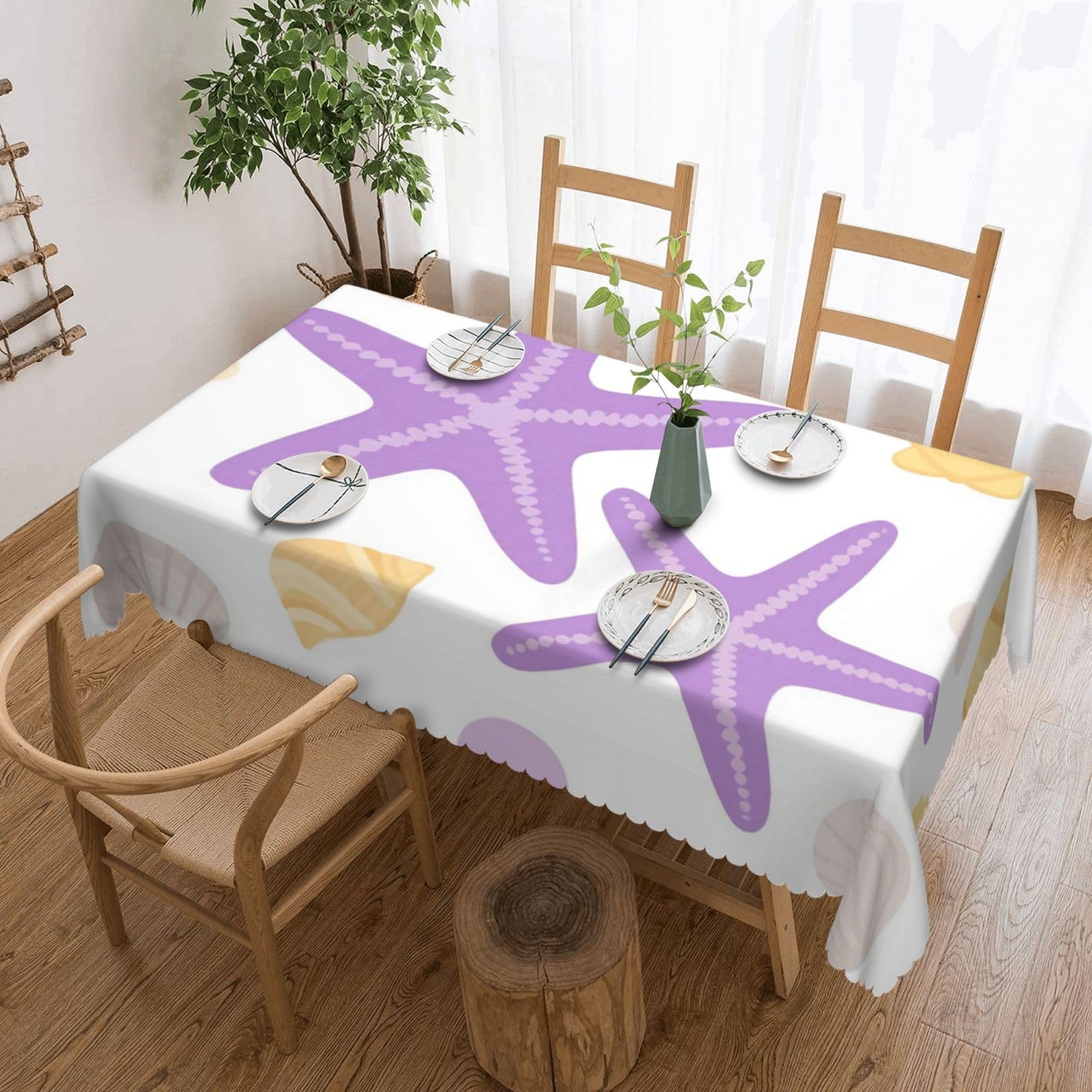 Nappe étoile de mer haut de gamme avec finitions soignées pour salle à manger 137x183