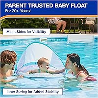 Vista 8 de SwimWays Baby Spring Float with Adjustable Canopy and UPF Sun Protection, Blue Lobster