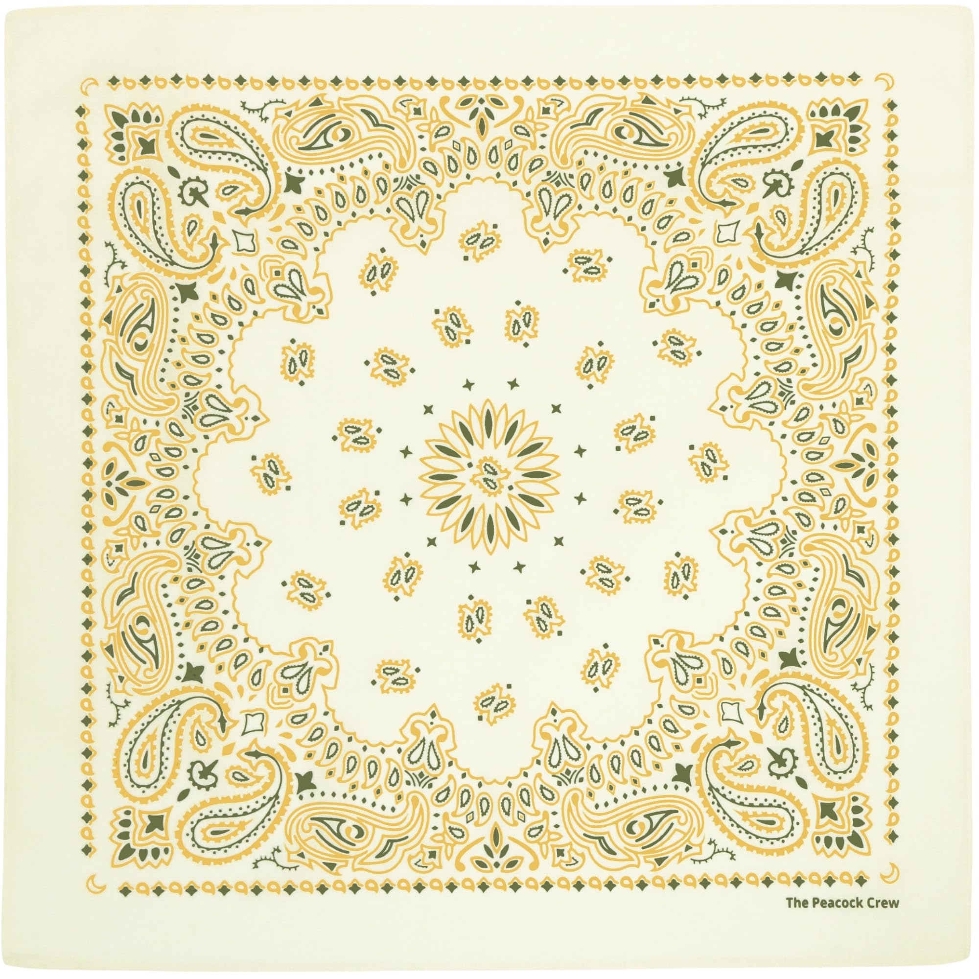 The Peacock Crew Premium Soft Cotton Designer Bandana for Men and Women 22x22 in