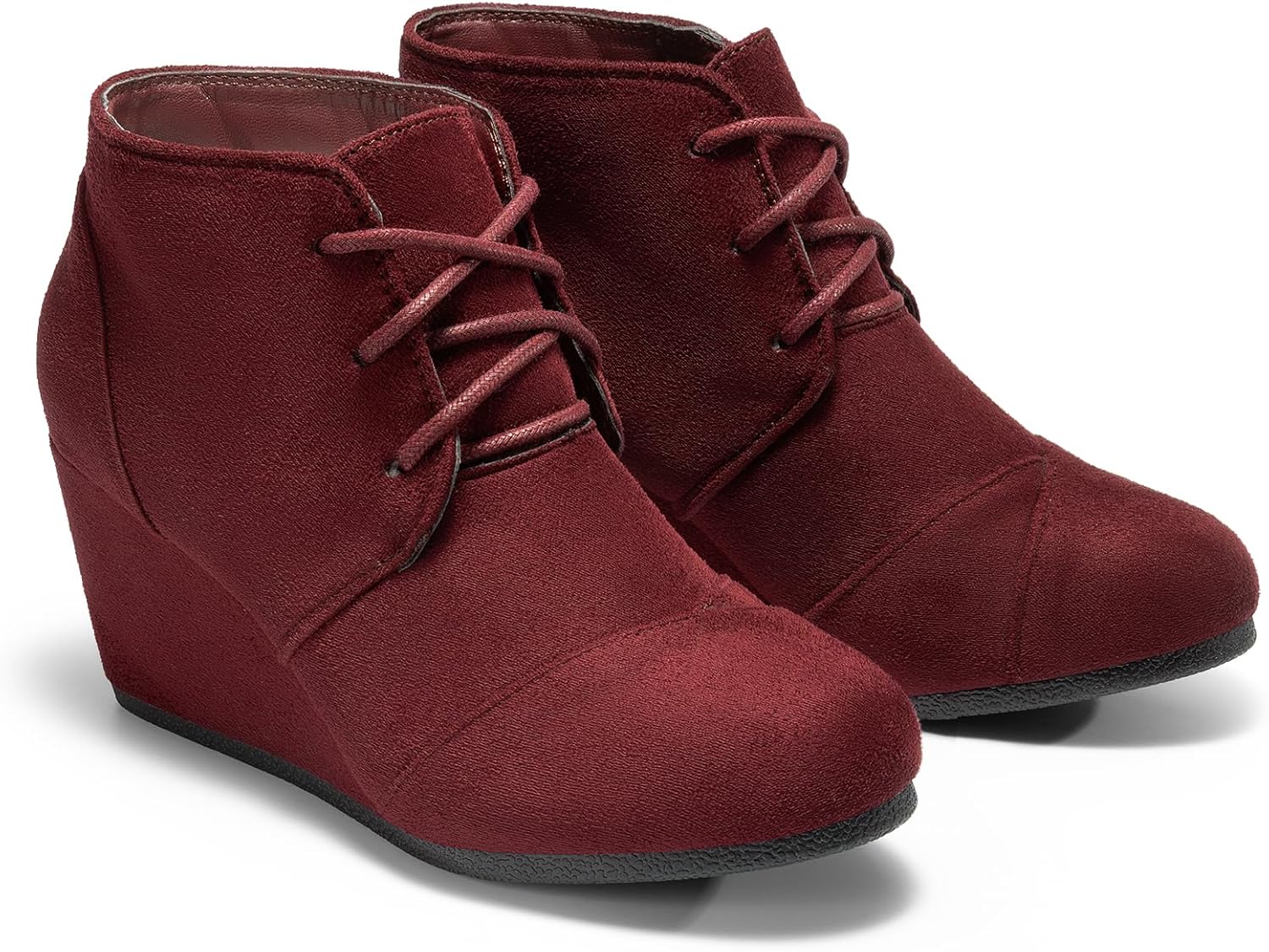 DREAM PAIRS Women's Wedge Boots Casual Fashion Lace Up Low Heel Ankle Booties Shoes - Image 5