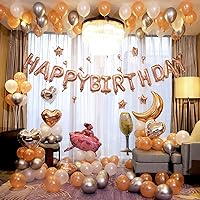 Vista 6 de Globo de feliz cumpleaños, 100 globos de látex coloridos impresos de 12 pulgadas con texto en inglés "HAPPY BIRTHDAY" y globos de feliz cumpleaños