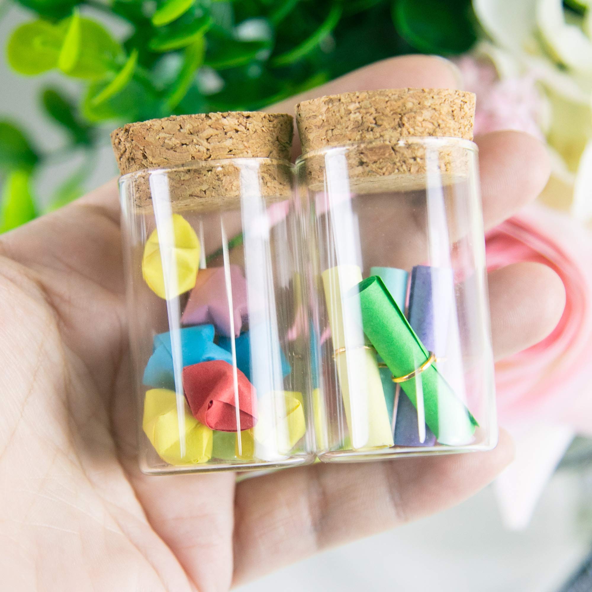 Bouteille En Verre Avec Bouchon En Liège H 12.5 Cm D 4.5 Cm - Bloemschikken||Gratis Verzending Vanaf €40