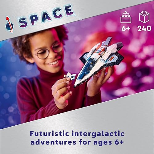 Miniatura 2 de LEGO Juguete de nave espacial interestelar de ciudad para niños, juguete creativo de espacio de juego, juego de construcción con modelo de nave
