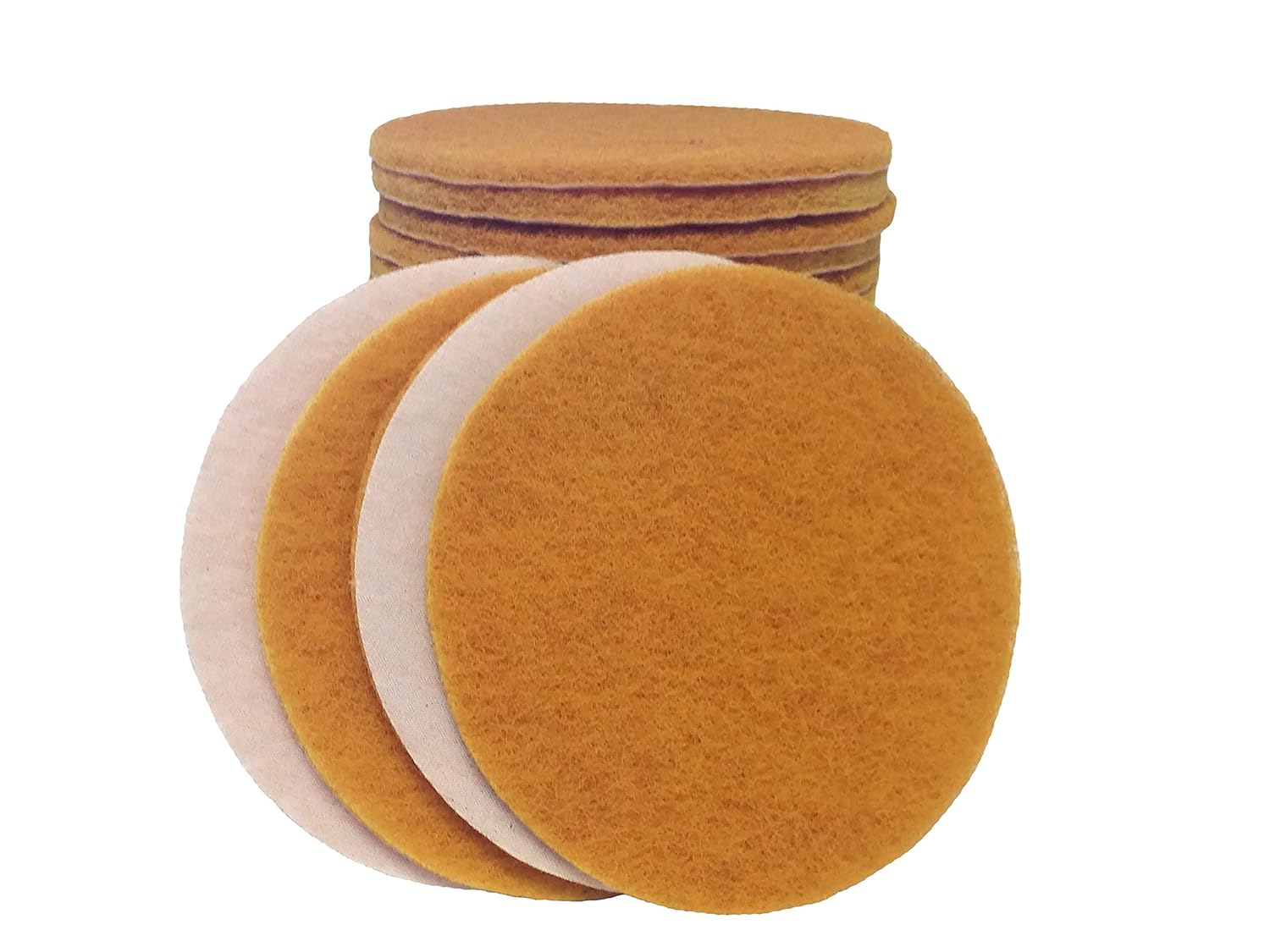 Starcke Scouring Pads, 5 inch 25 Pack Sanding Pads, Gold Automotive Sandpaper for Automotive Paint & Paint Supplies, Superfine Auto Body Supplies, Synthetic Fiber Surface Conditioning Scuff Pad