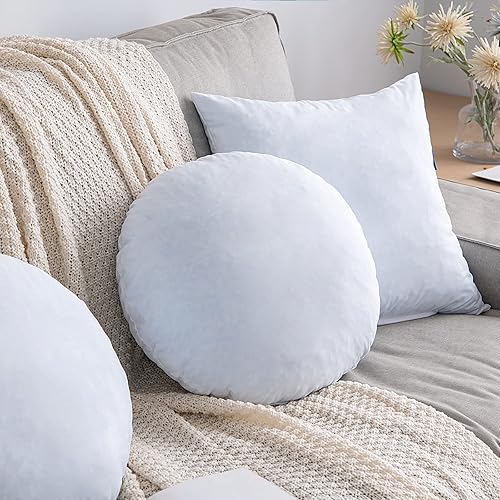 Miniatura 5 de MIULEE Almohada redonda de 18 pulgadas, cojín circular de espuma viscoelástica, cojín decorativo, relleno de almohada lumbar, para sofá, cama, sofá,