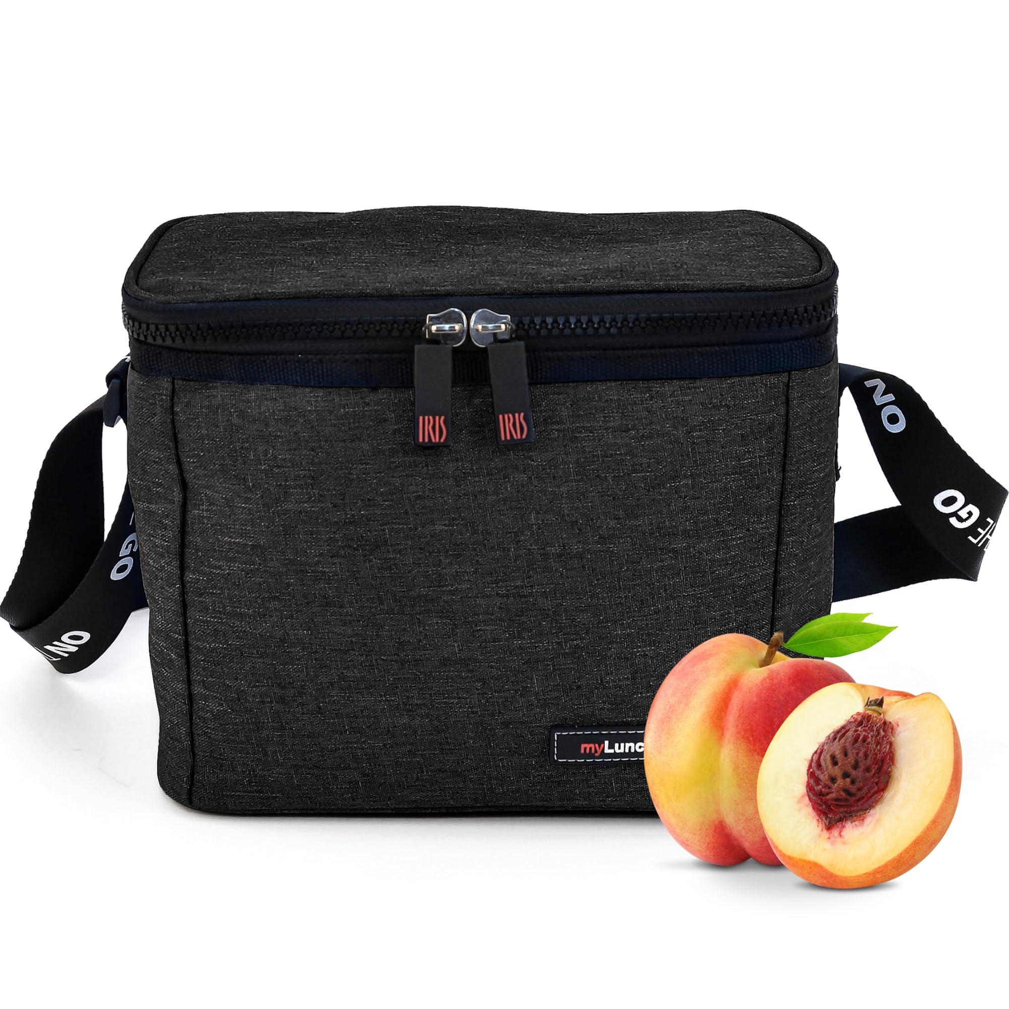 Iris Barcelona 9100-TN Bag SAC À Lunch ON The GO 4 L Noir CHINÉ 4L Black Heathered, Thermal Insulated Polyester with PEVA Inner Fabric