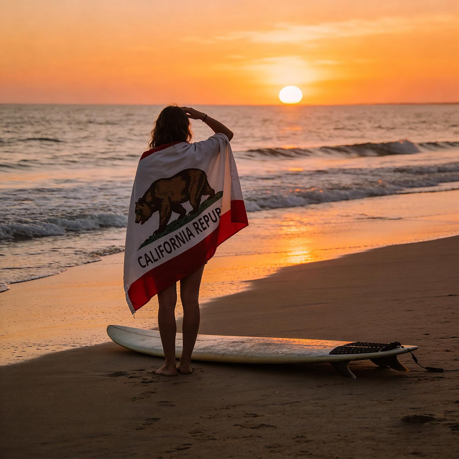 California State Flag 4x6 FT, Embroidered California Republic Bear Flag with Sewn Stripes, Heavy Duty 210D Polyester Outdoor Flag with 2 Brass Grommets, CA State Flag for Indoor Outside Garden Yard