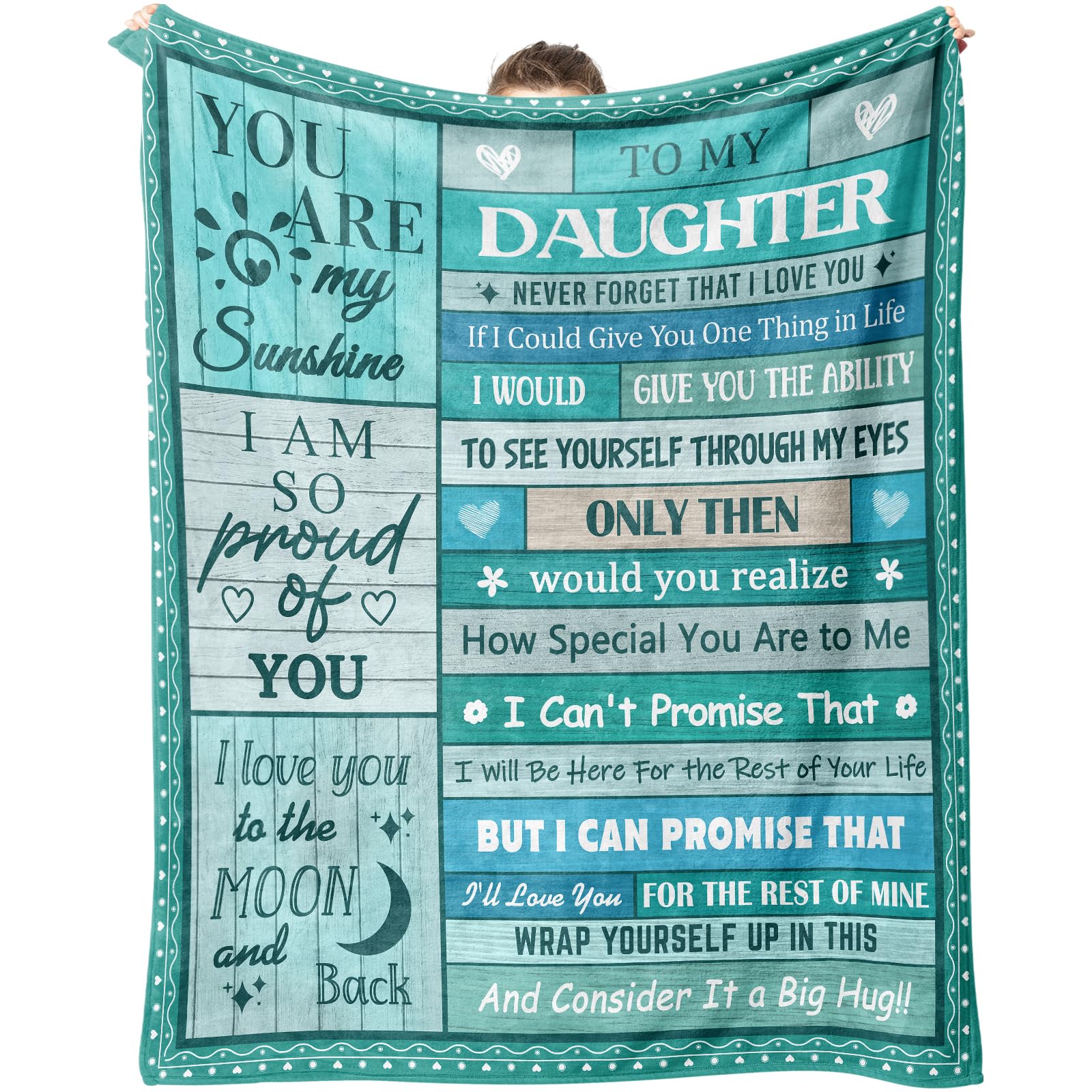 Dozon Daughter Gifts, Daughter Birthday Gifts, Daughters Blanket Gift from Mum and Dad, Daughters Presents for Valentines, Graduation, Christmas 150x130cm — image 1