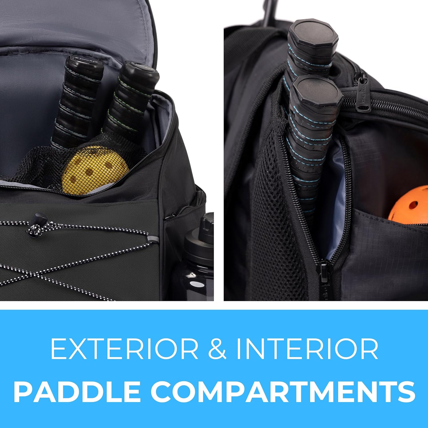 Athletico Pro 42L Pickler Pickleball Backpack (Black) - Image 2