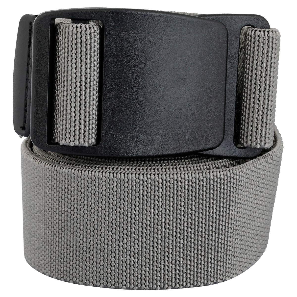 Kyeygwo Men's Grey Casual Belts For Woman, Solid Color Web Belt Waistband With Plastic Buckle,