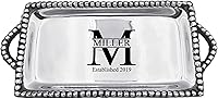 Sofiasfindings Personalized Pearled Pewter Serving Tray - Elegant 6.75x15 Luxury for Weddings, Gifts & Home Decor