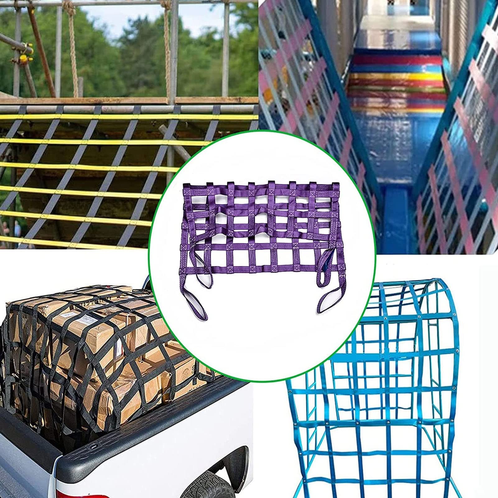 Wisząca siatka ładunkowa – płaska siatka nylonowa, siatka do wspinaczki, do użytku na zewnątrz, odporne na rozdarcia pasy transportowe, do przemysłu, budownictwa, do przenoszenia materiałów w portach