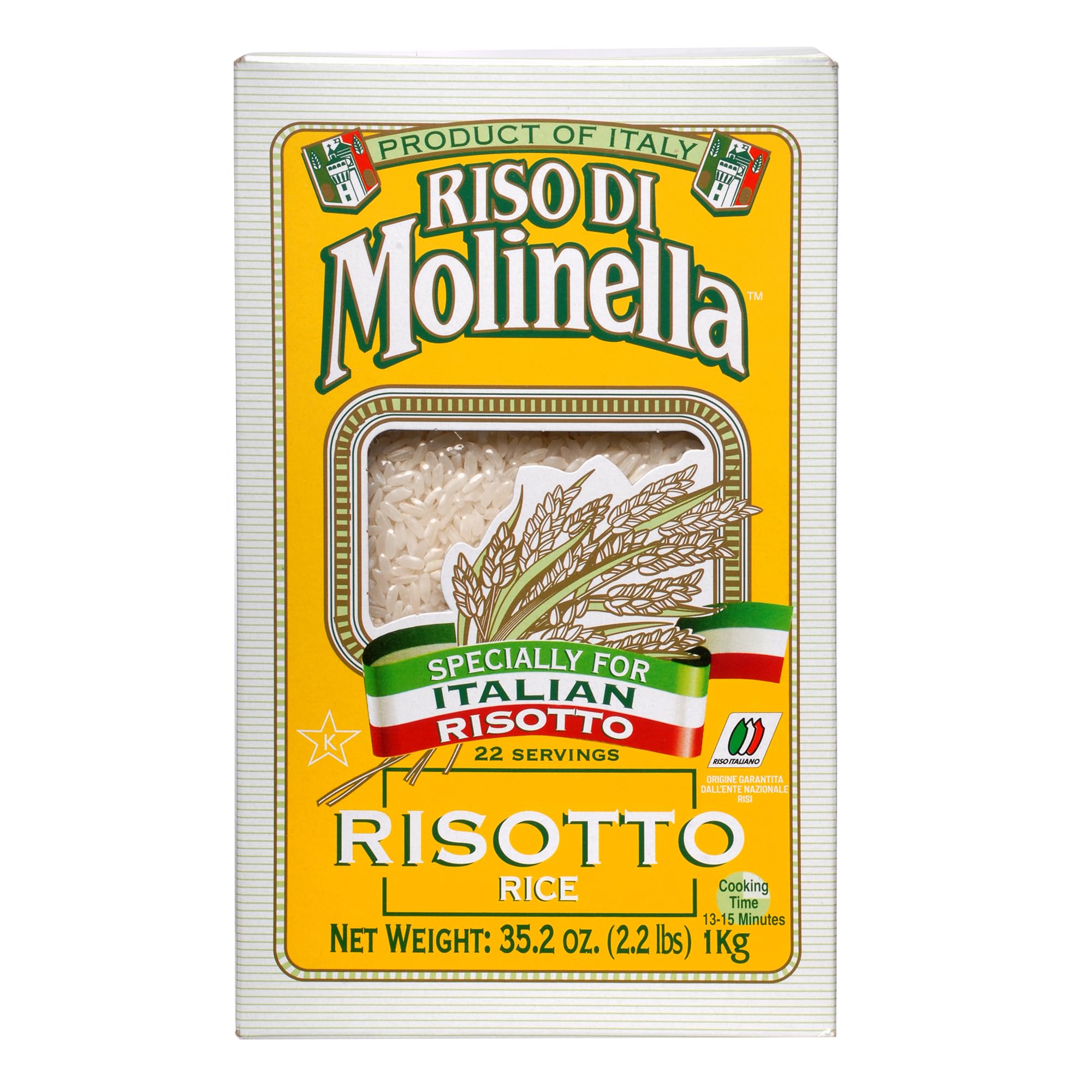 Riso dI Molinella Italian Risotto Rice – Premium Rice for Creamy & Authentic Risottos, Absorbs Flavors Perfectly, Gourmet Quality, 2.2 lbs (Pack of 2)