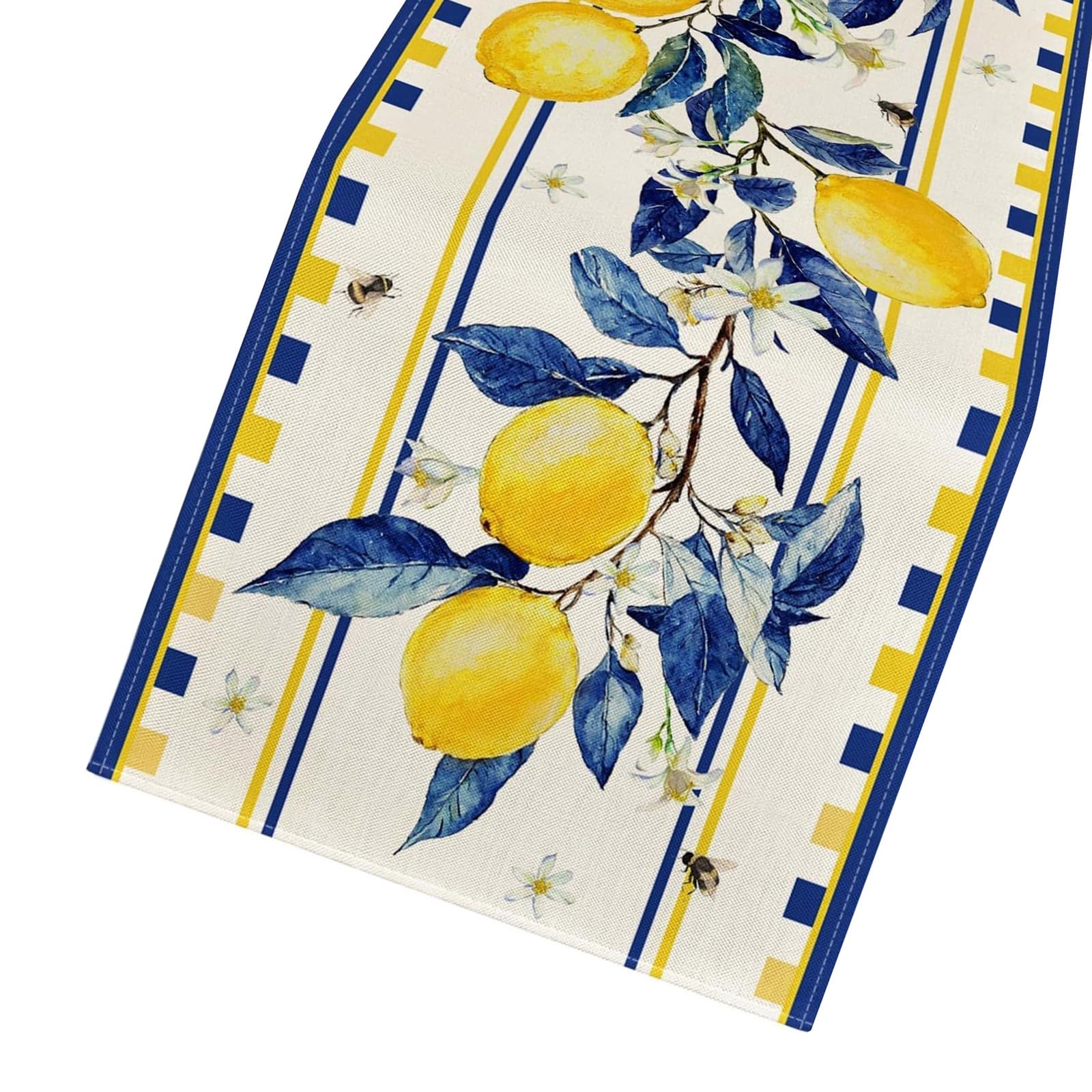 Sisyeuo Natural Florals Pattern Table Runner Sturdy Easy Cleaning Home Dining Accessory Easy Cleaning Dining Table Decoration