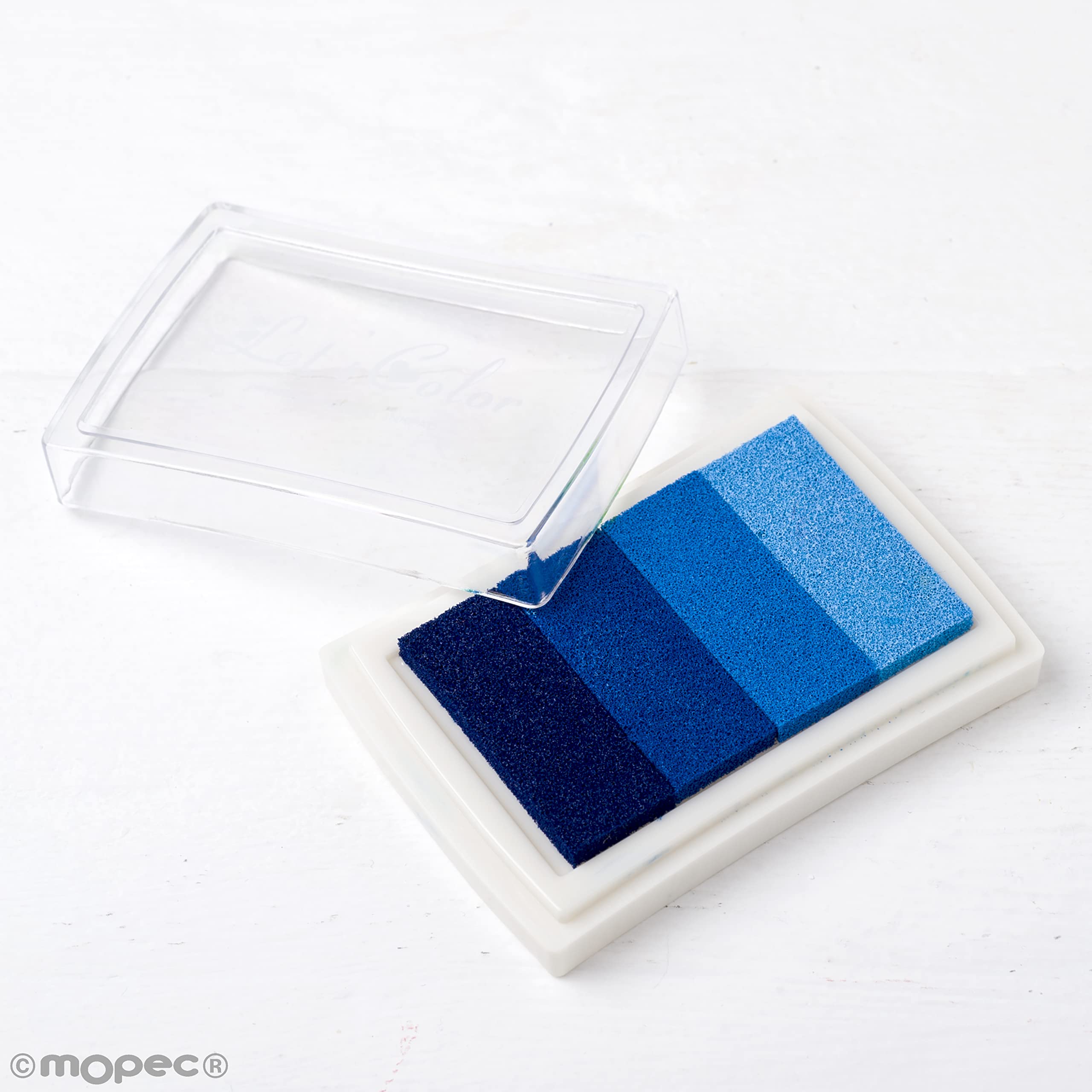 Mopec K43.03 Cuscinetto di inchiostro sfumato blu 7,5 x 5,2 cm schiuma