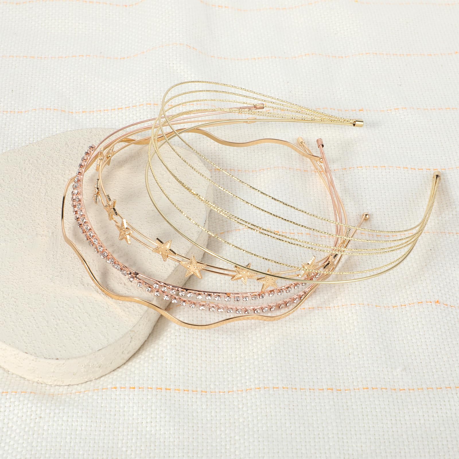4Pcs Gold Bridal Headband - Image 3
