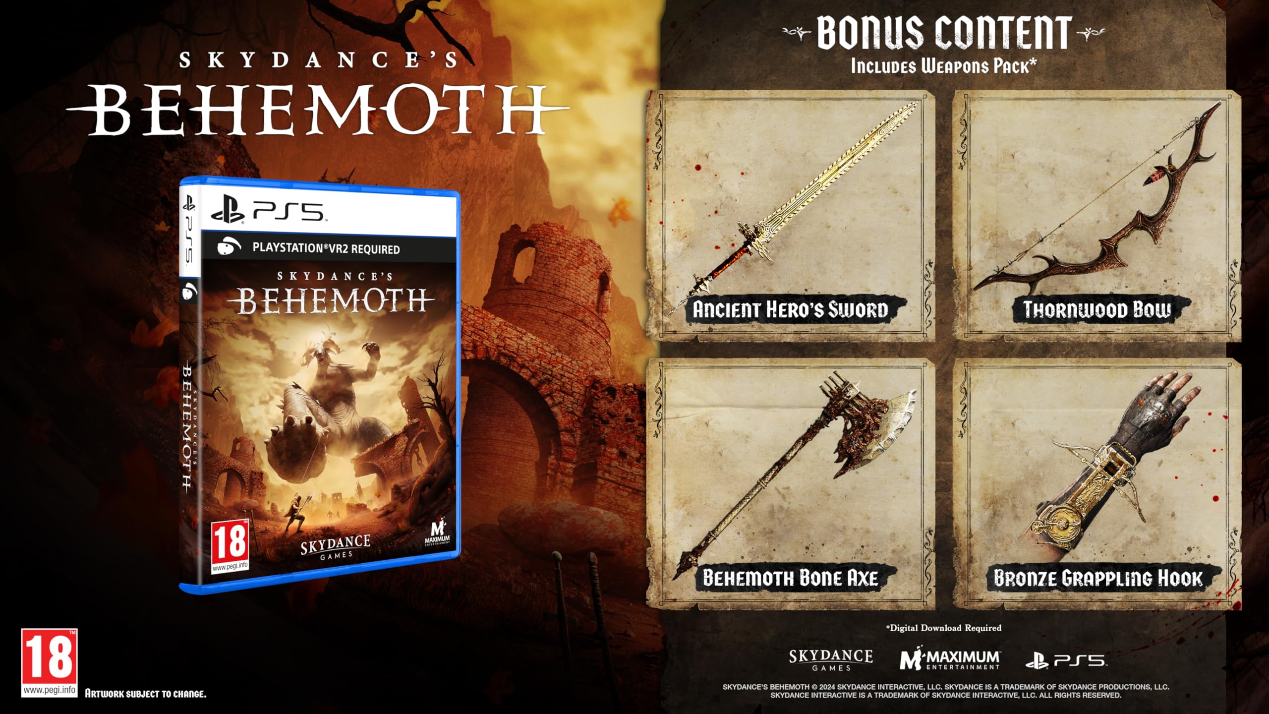 Skydance's Behemoth Playstation 5 PSVR 2 requis